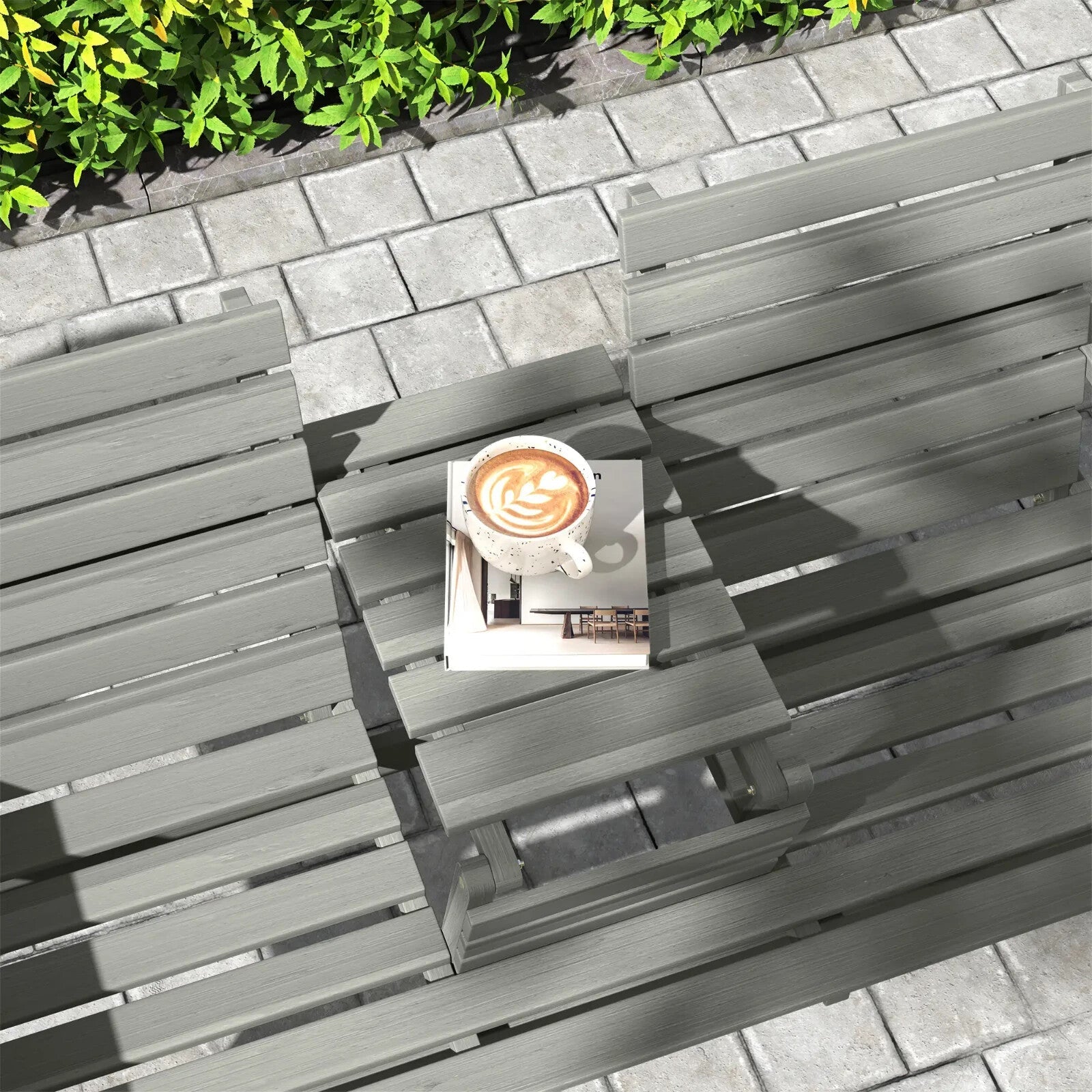 Convertible 2 to 3 Seater Wooden Outdoor Garden Bench for Patio or Backyard Grey - Home and Garden Furniture Shop - rustic - furniture