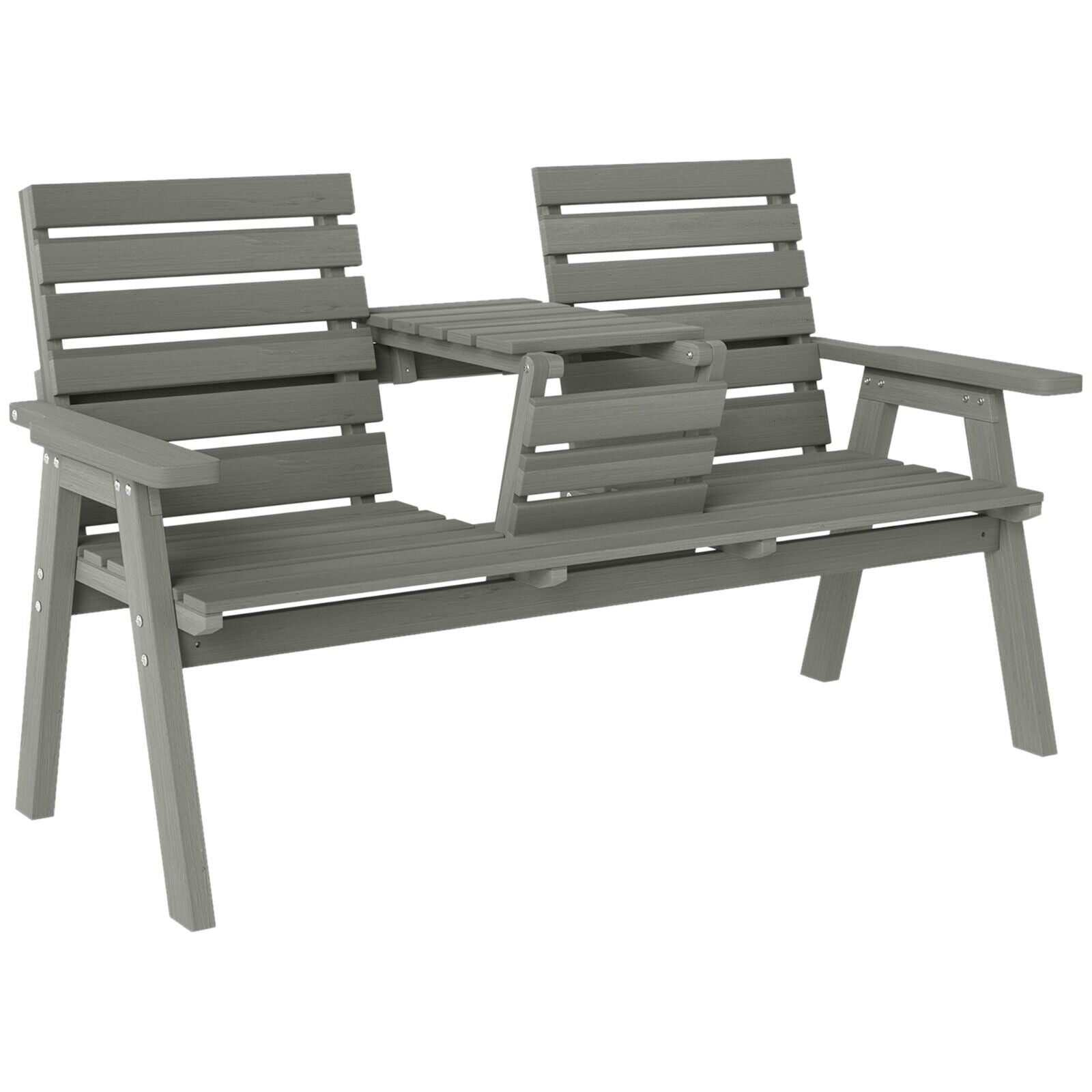 Convertible 2 to 3 Seater Wooden Outdoor Garden Bench for Patio or Backyard Grey - Home and Garden Furniture Shop - #rustic - furniture#