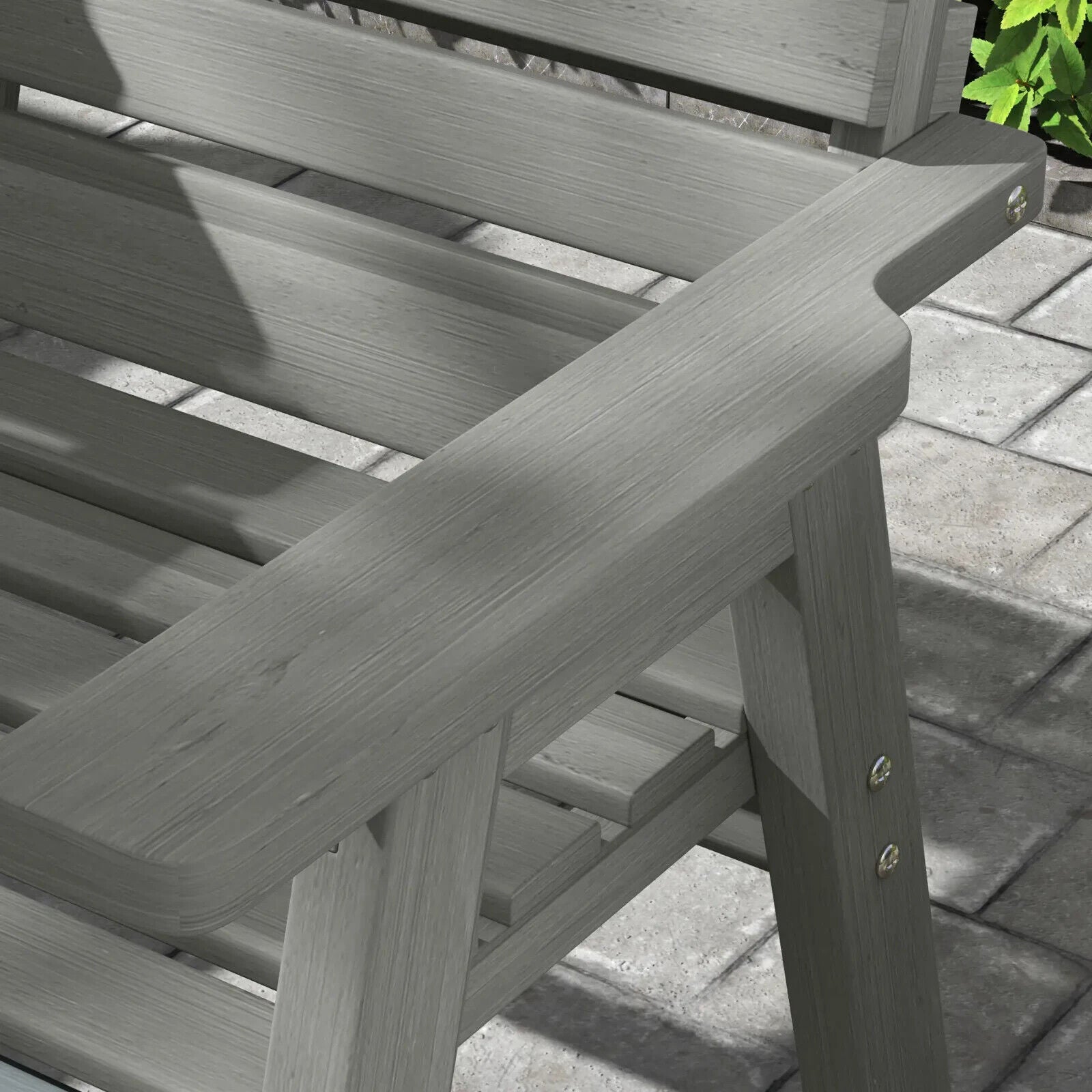 Convertible 2 to 3 Seater Wooden Outdoor Garden Bench for Patio or Backyard Grey - Home and Garden Furniture Shop - #rustic - furniture#