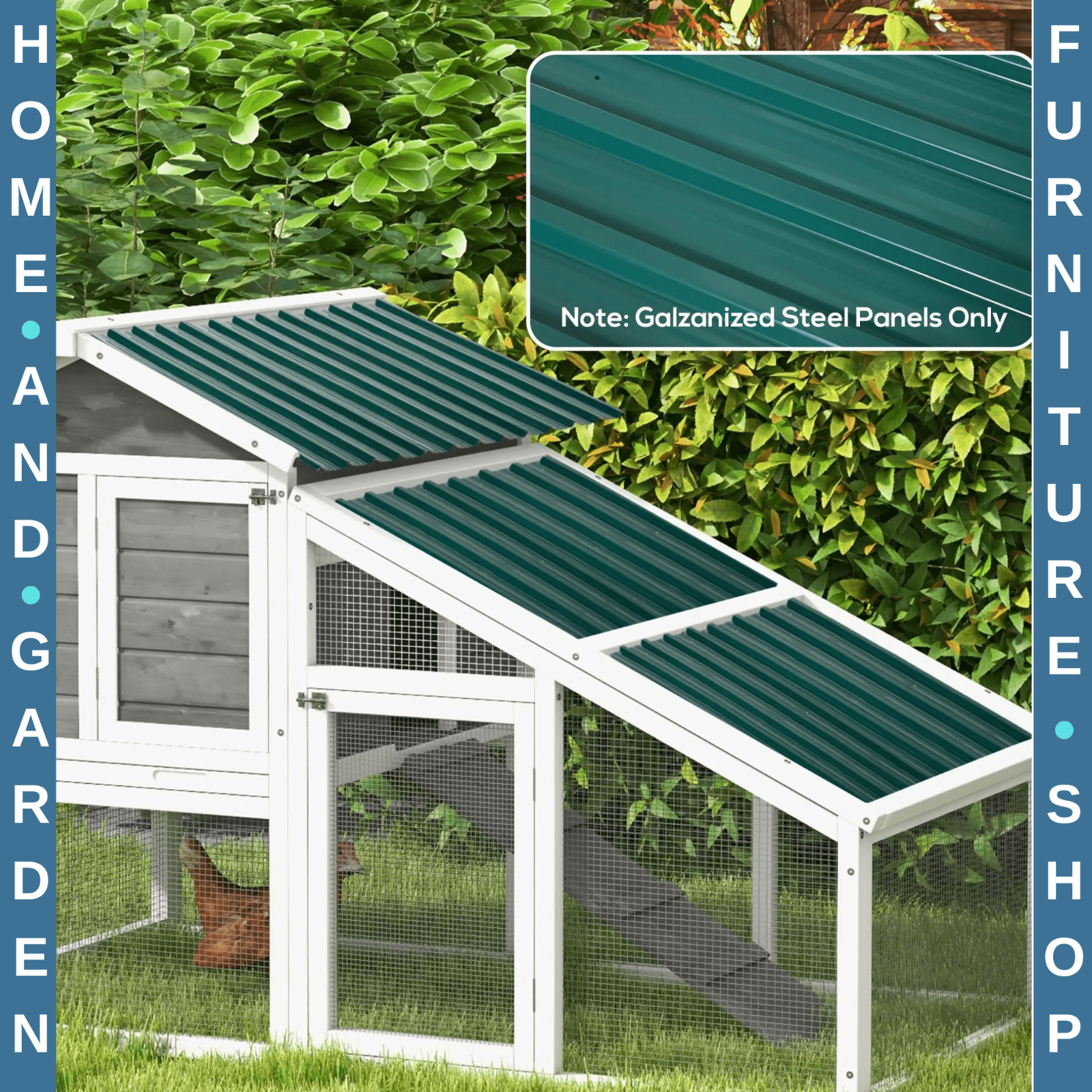 Corrugated Roofing Sheets Pack of 12 Galvanised Metal for Greenhouse Garage Shed - Home and Garden Furniture Shop - rustic - furniture