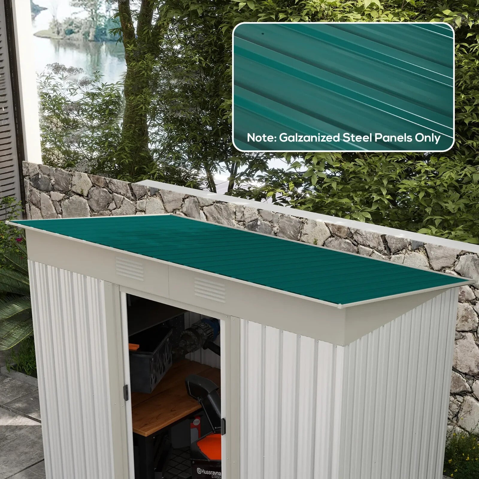 Corrugated Roofing Sheets Pack of 12 Galvanised Metal for Greenhouse Garage Shed - Home and Garden Furniture Shop - rustic - furniture