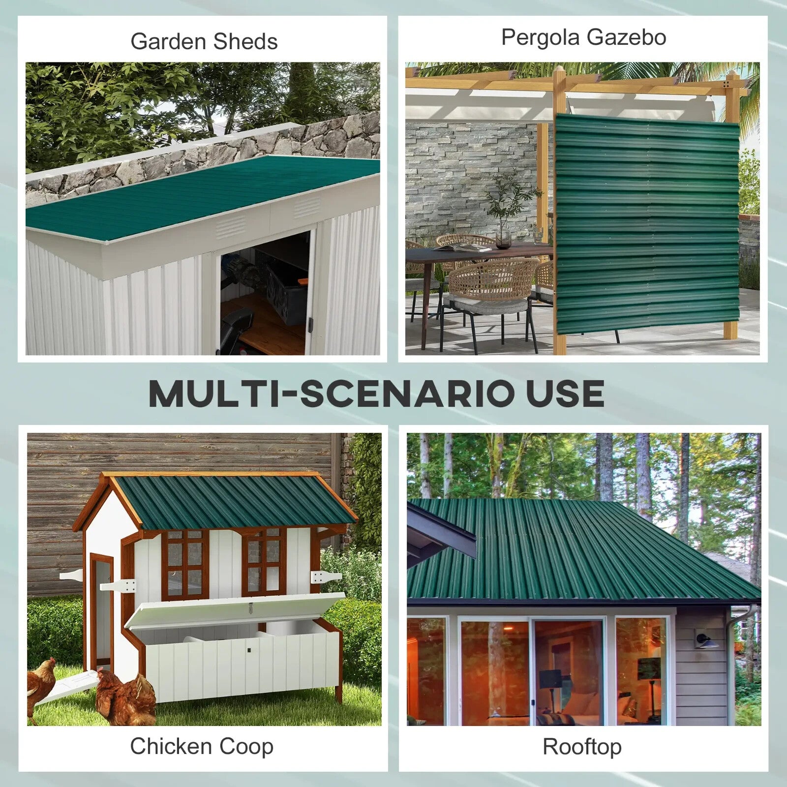 Corrugated Roofing Sheets Pack of 12 Galvanised Metal for Greenhouse Garage Shed - Home and Garden Furniture Shop - rustic - furniture