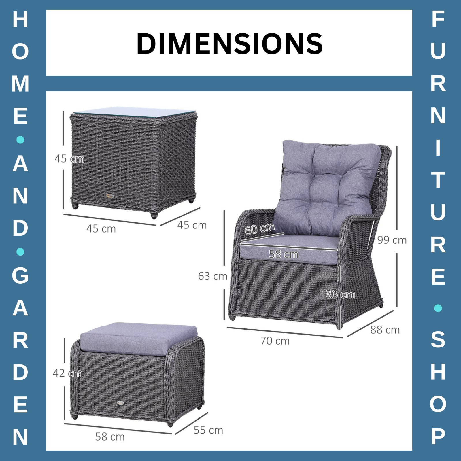 Deluxe 2 Seater Rattan Armchair and Table Set Outdoor Patio Garden Furniture - Home and Garden Furniture Shop - rustic - furniture