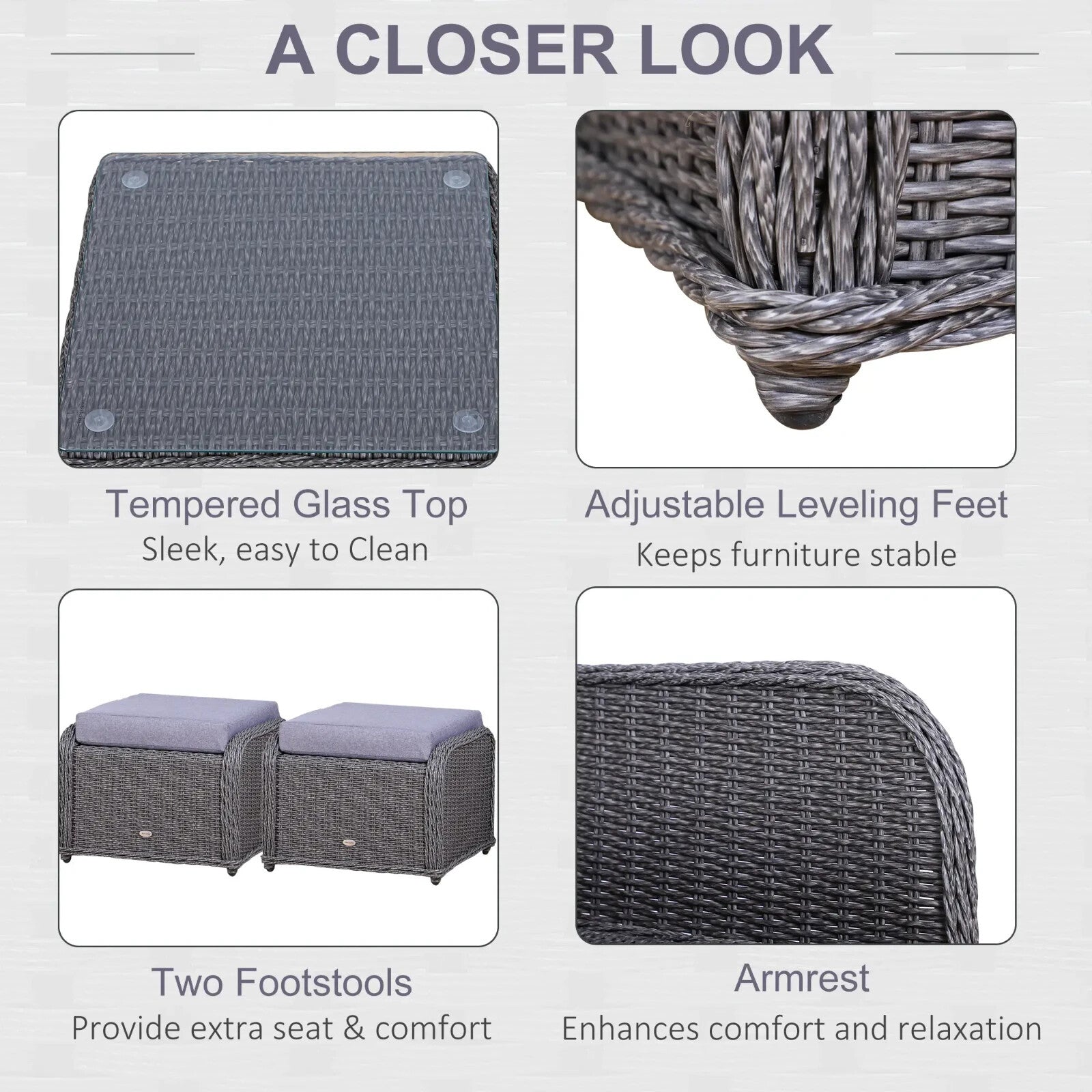 Deluxe 2 Seater Rattan Armchair and Table Set Outdoor Patio Garden Furniture - Home and Garden Furniture Shop - rustic - furniture