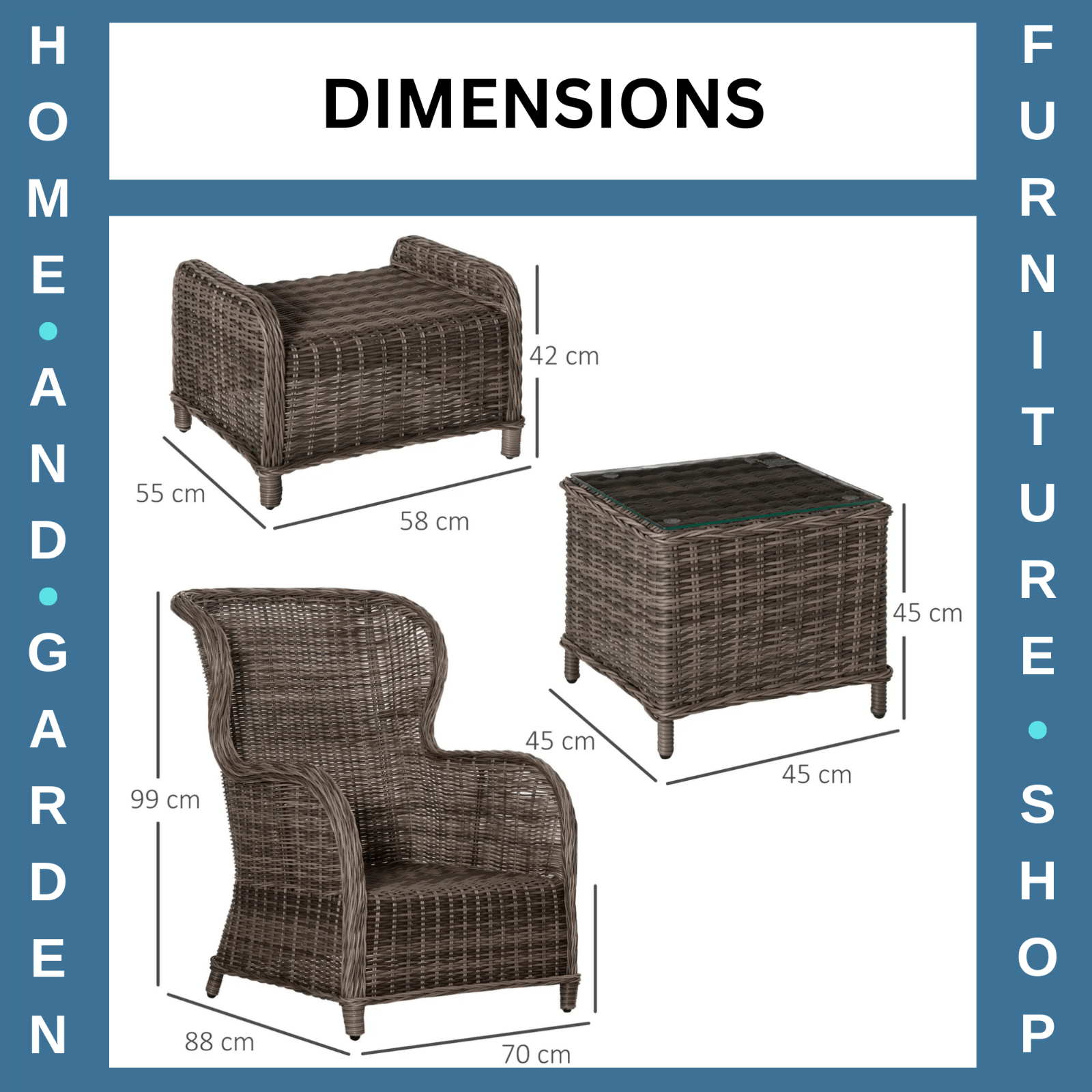Deluxe Rattan Garden Sofa Chair Stool Table Set Patio Wicker Aluminium Frame - Home and Garden Furniture Shop - #rustic - furniture#