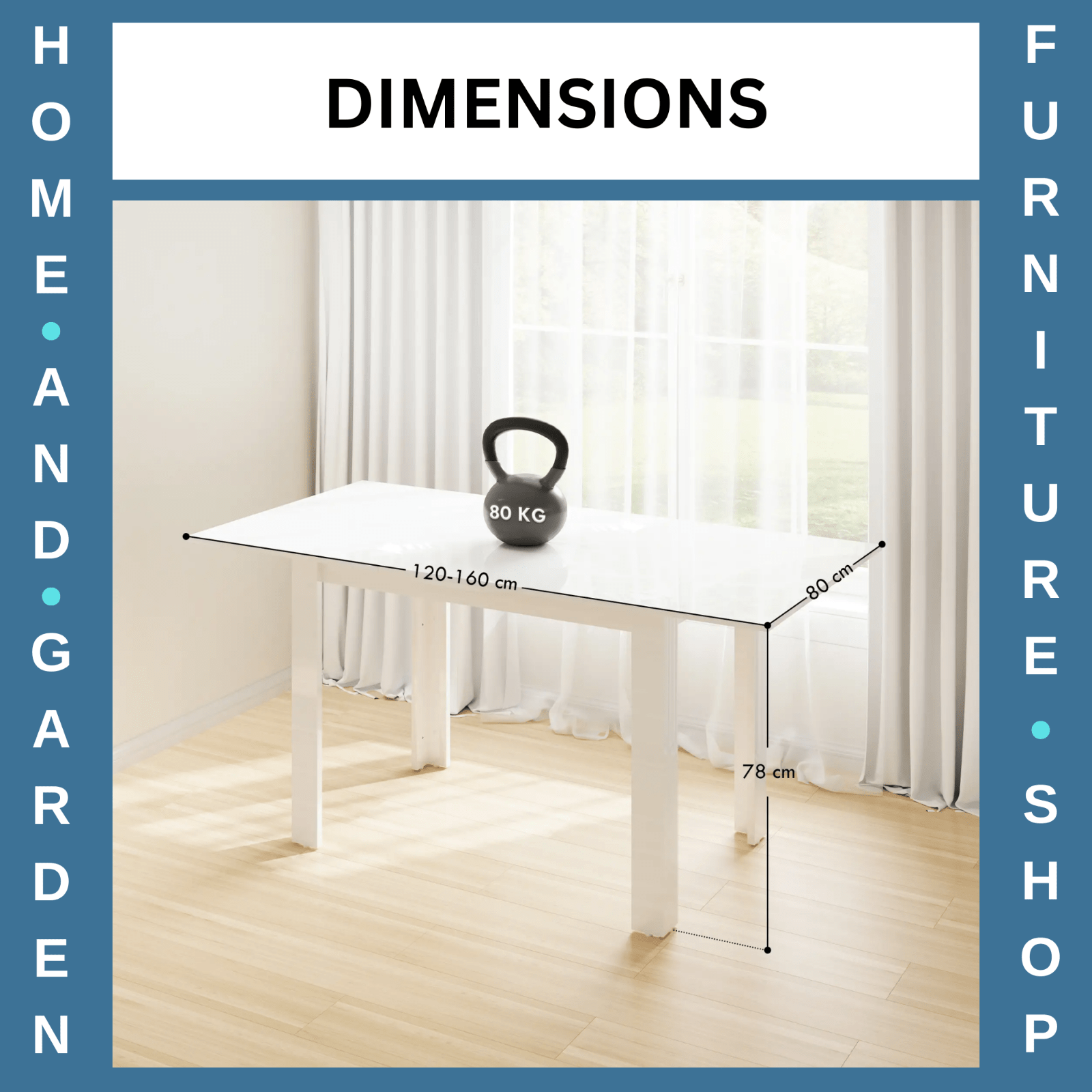 Dining Table Extending Engineered Wood Frame with Removable Center Leaf White - Home and Garden Furniture Shop - rustic - furniture