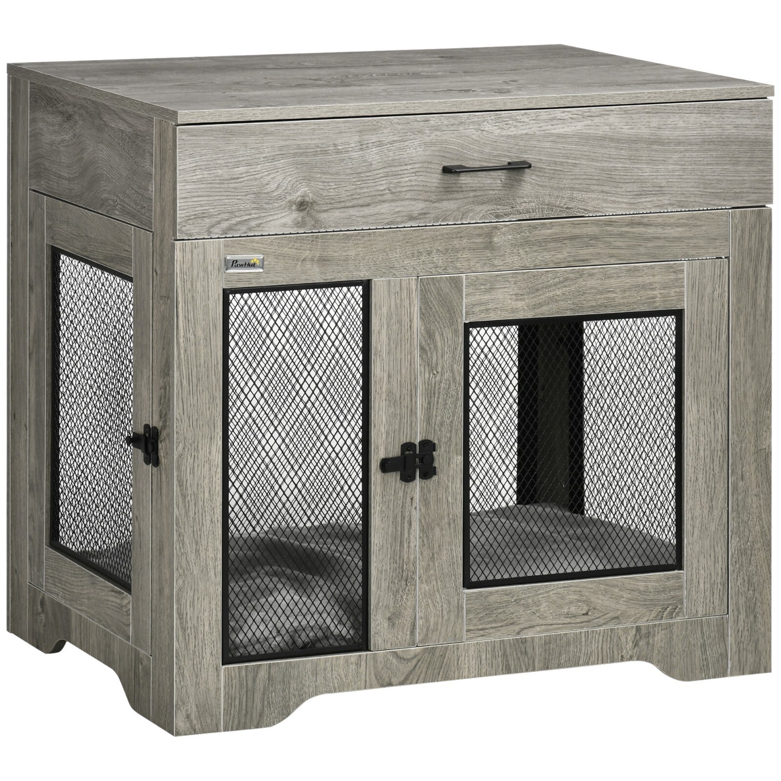 Dog Kennel Pet Crate for Medium Dogs Double Door Dog Cage Grey Indoor Furniture - Home and Garden Furniture Shop - rustic - furniture