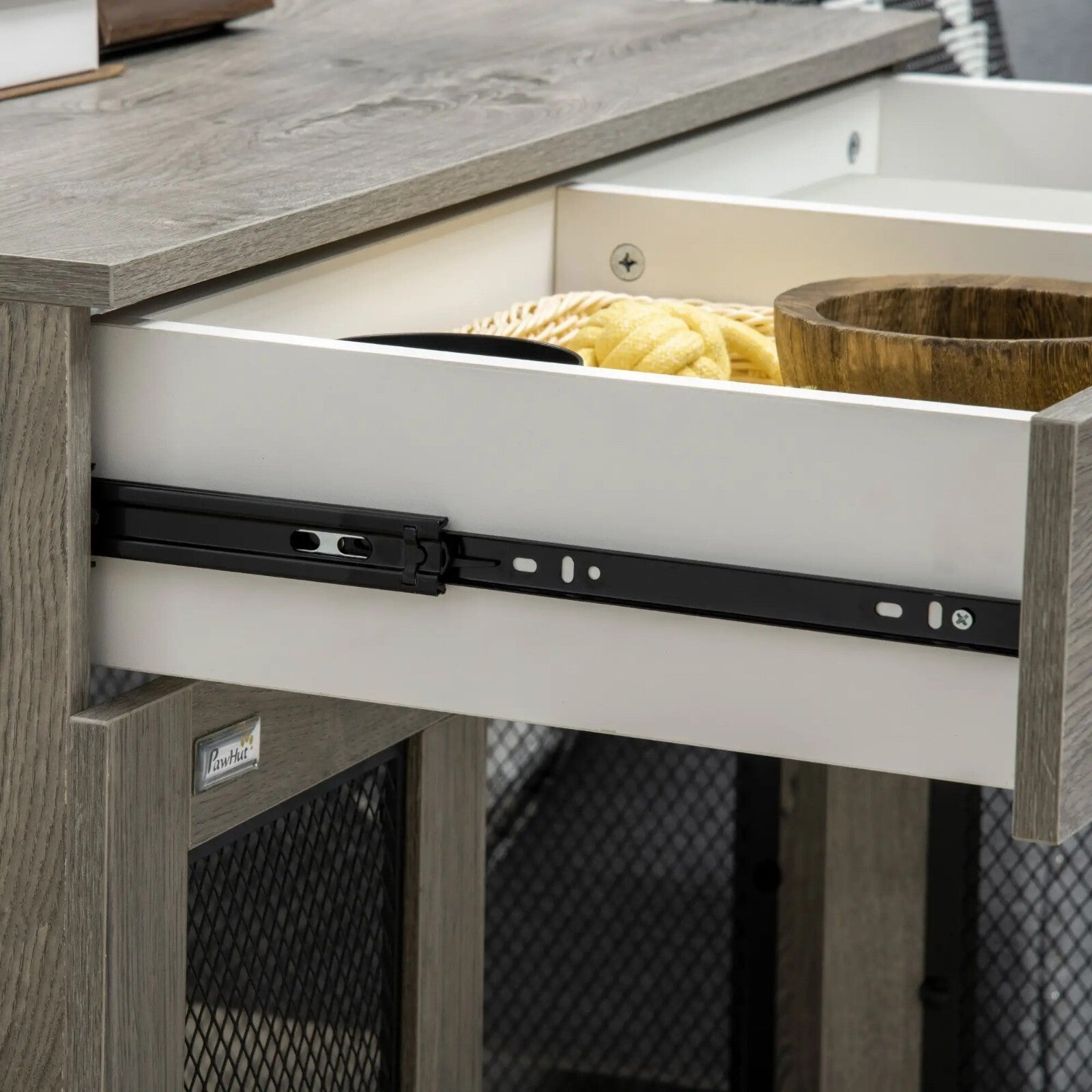 Dog Kennel Pet Crate for Medium Dogs Double Door Dog Cage Grey Indoor Furniture - Home and Garden Furniture Shop - rustic - furniture