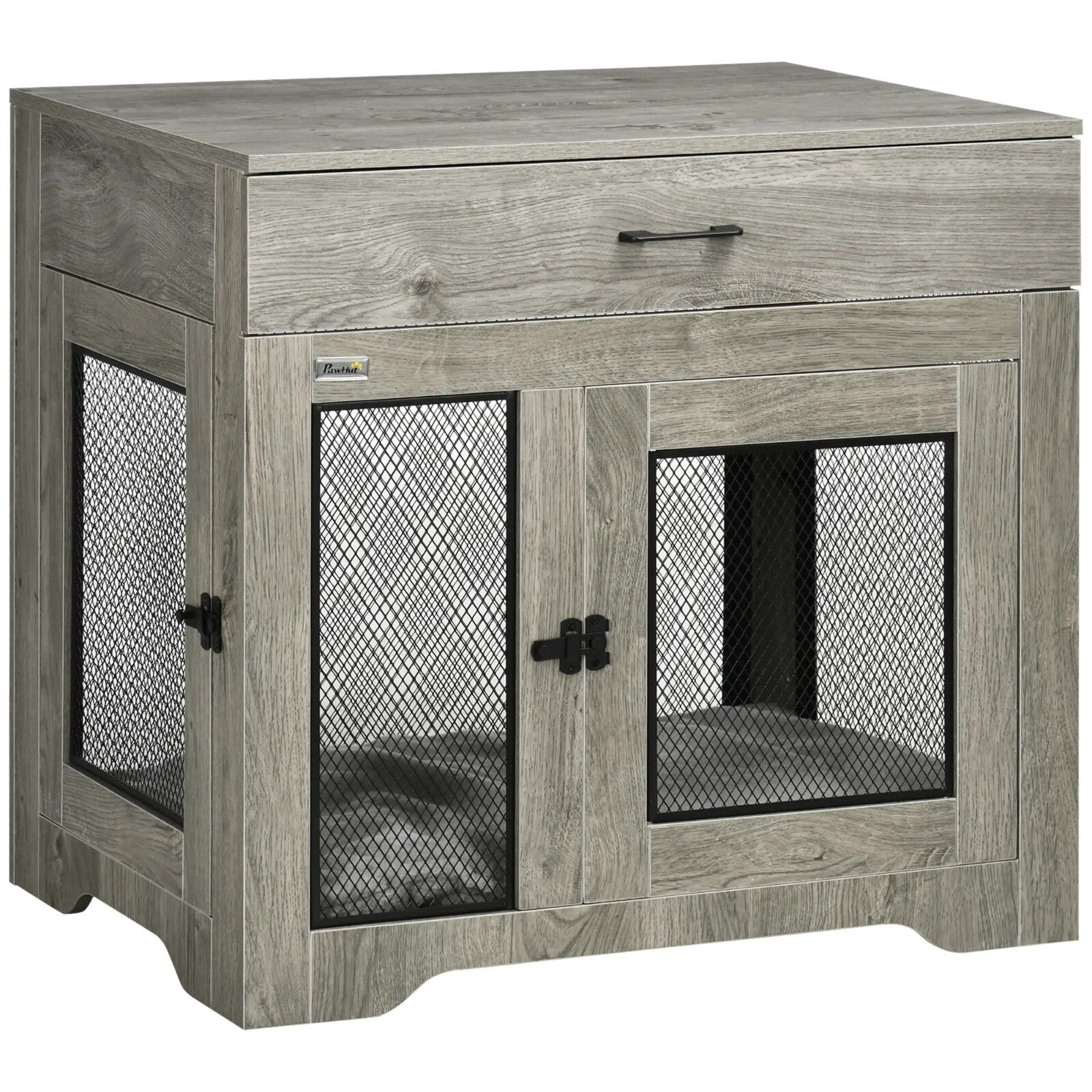 Dog Kennel Pet Crate for Medium Dogs Double Door Dog Cage Grey Indoor Furniture - Home and Garden Furniture Shop - rustic - furniture