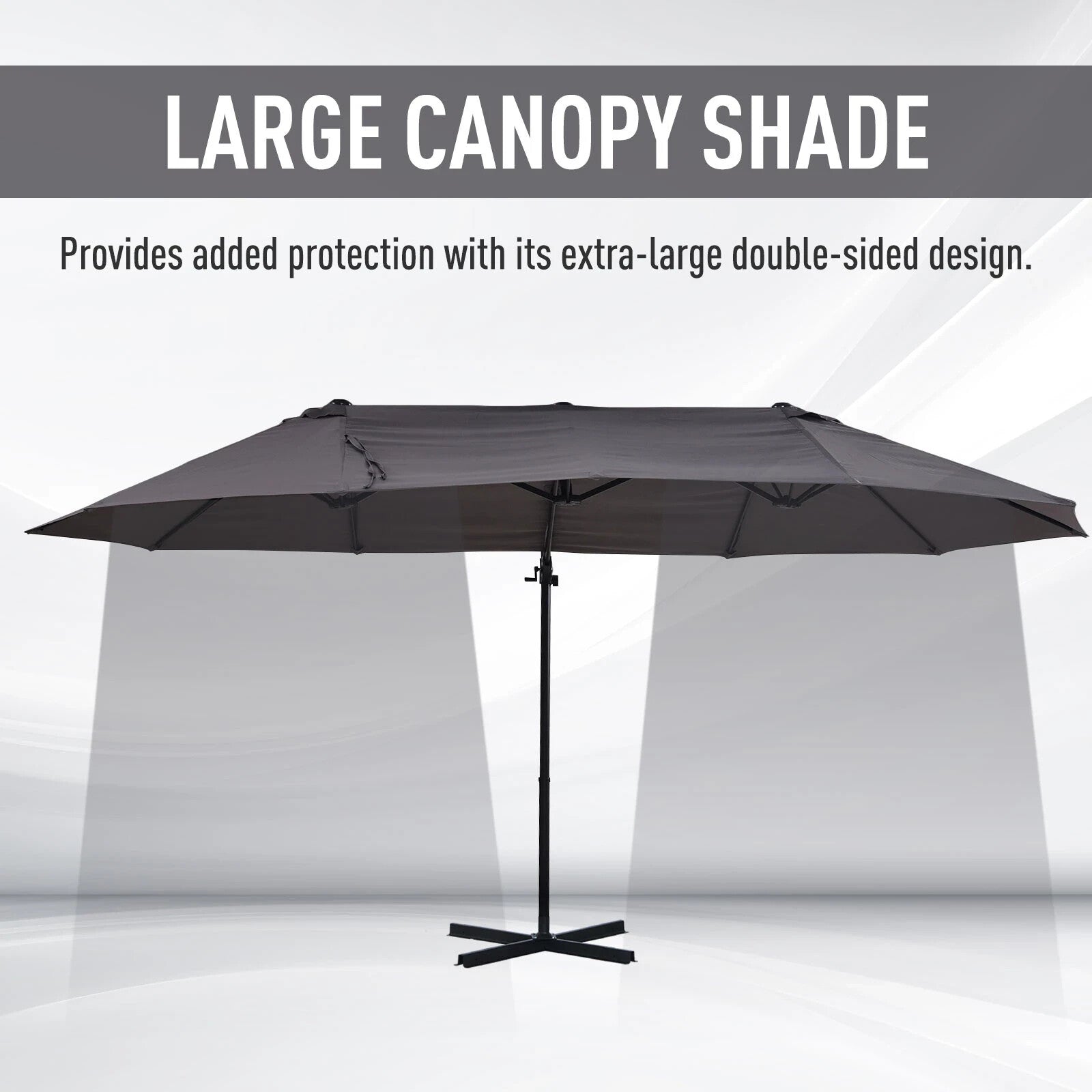 Double Canopy Offset Parasol Garden Umbrella with Steel Pole and 12 Ribs Shade - Home and Garden Furniture Shop - rustic - furniture