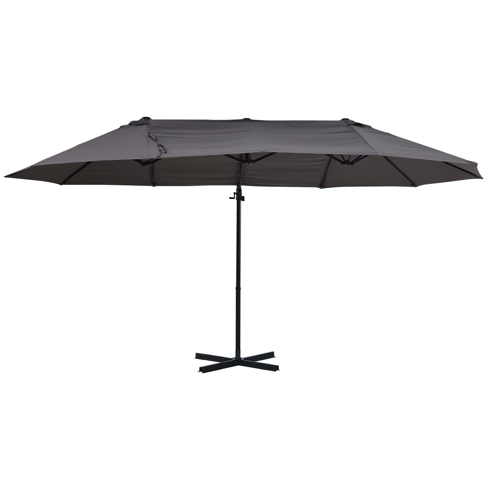 Double Canopy Offset Parasol Garden Umbrella with Steel Pole and 12 Ribs Shade - Home and Garden Furniture Shop - rustic - furniture