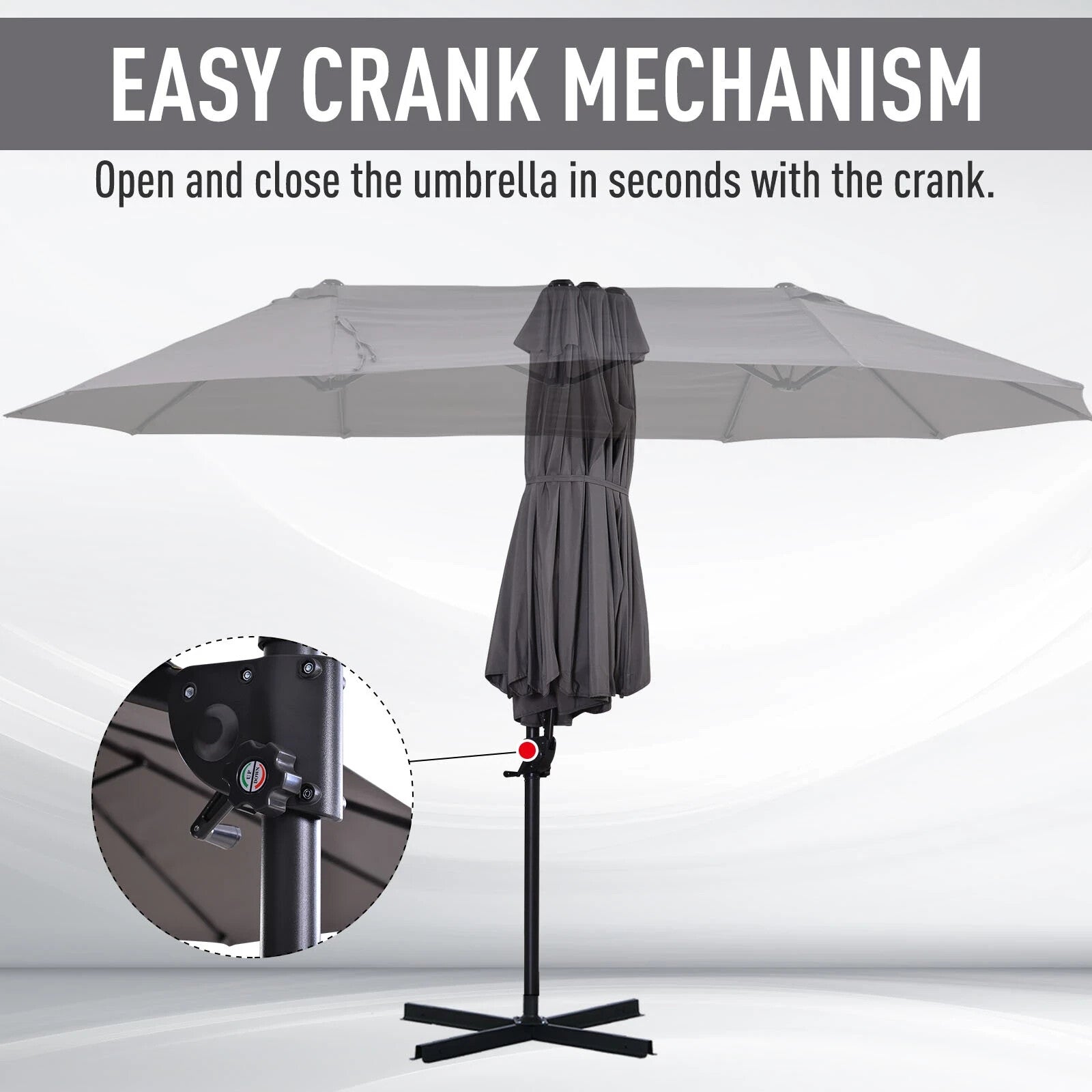Double Canopy Offset Parasol Garden Umbrella with Steel Pole and 12 Ribs Shade - Home and Garden Furniture Shop - rustic - furniture