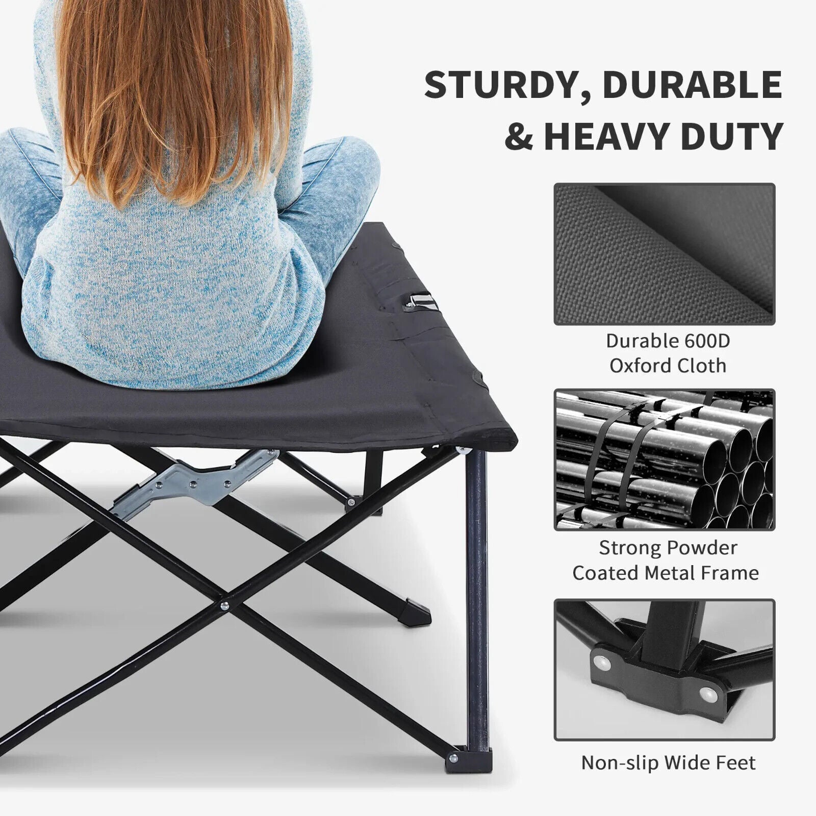 Double Folding Cot Bed with Carry Bag Portable Travel Camp Bed for Hiking Tent - Home and Garden Furniture Shop - #rustic - furniture#