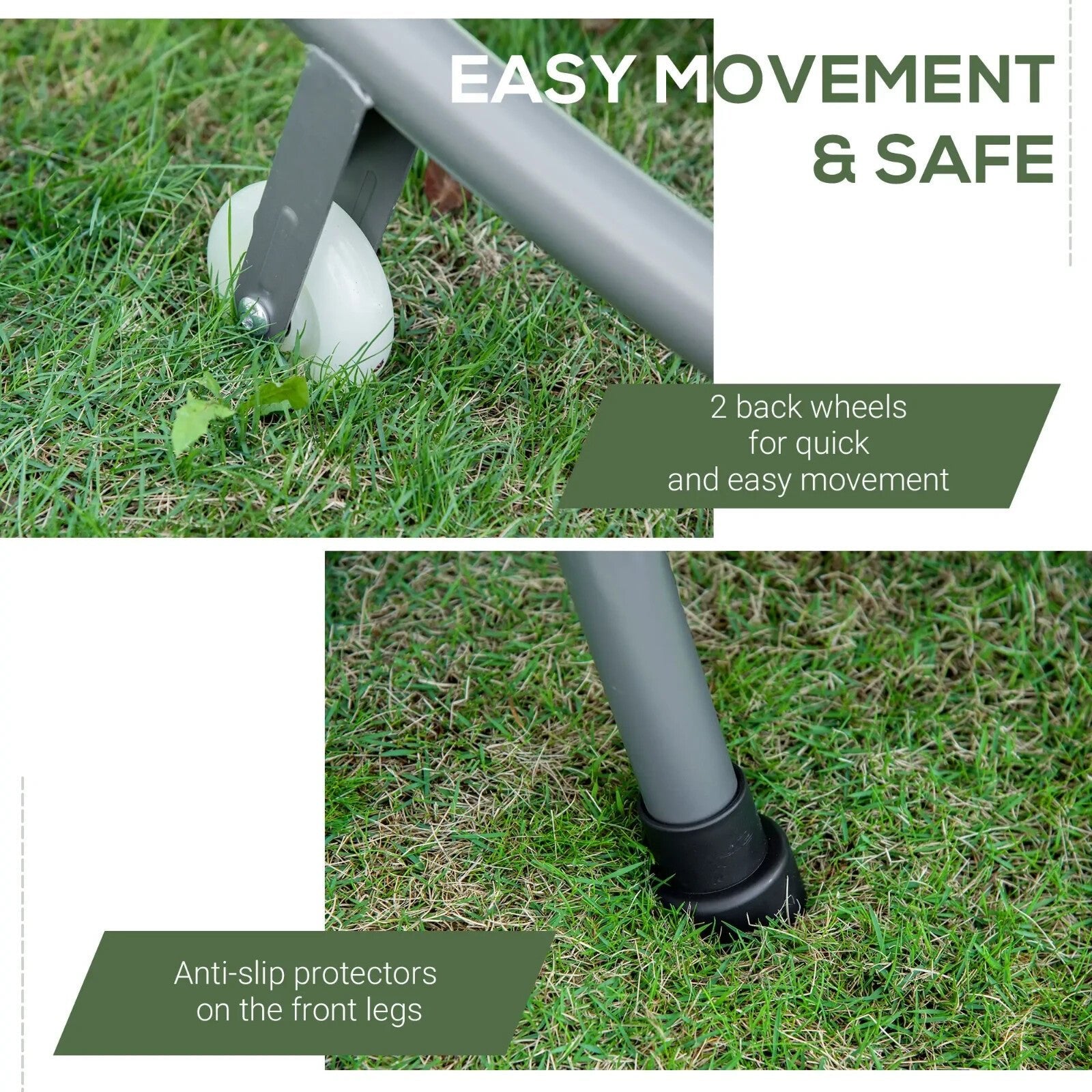 Double Hammock Sun Lounger with Canopy and 2 Pillows Garden Day Bed Grey - Home and Garden Furniture Shop - rustic - furniture