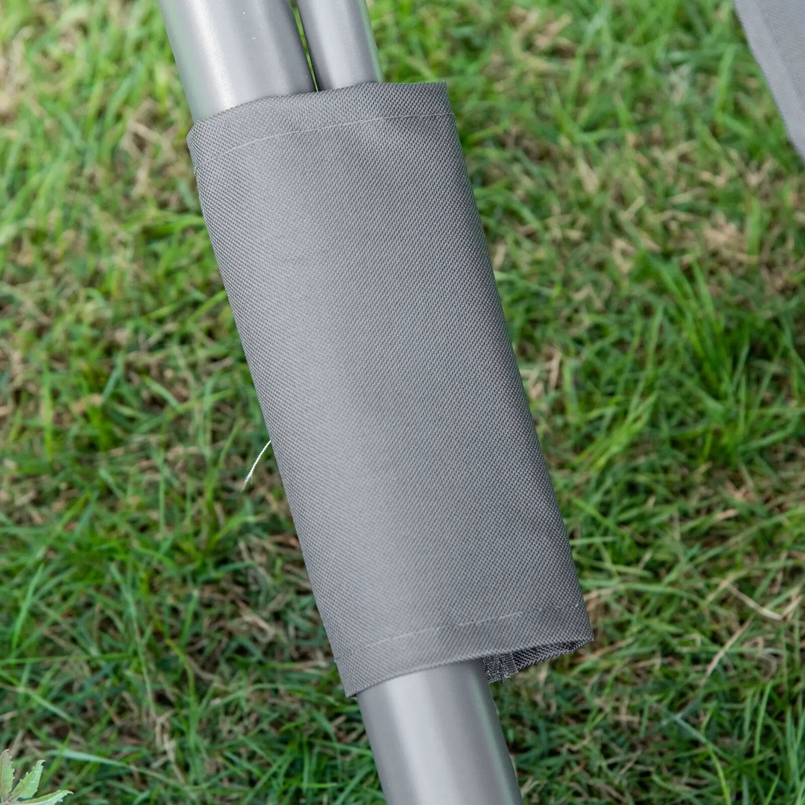 Double Hammock Sun Lounger with Canopy and 2 Pillows Garden Day Bed Grey - Home and Garden Furniture Shop - rustic - furniture