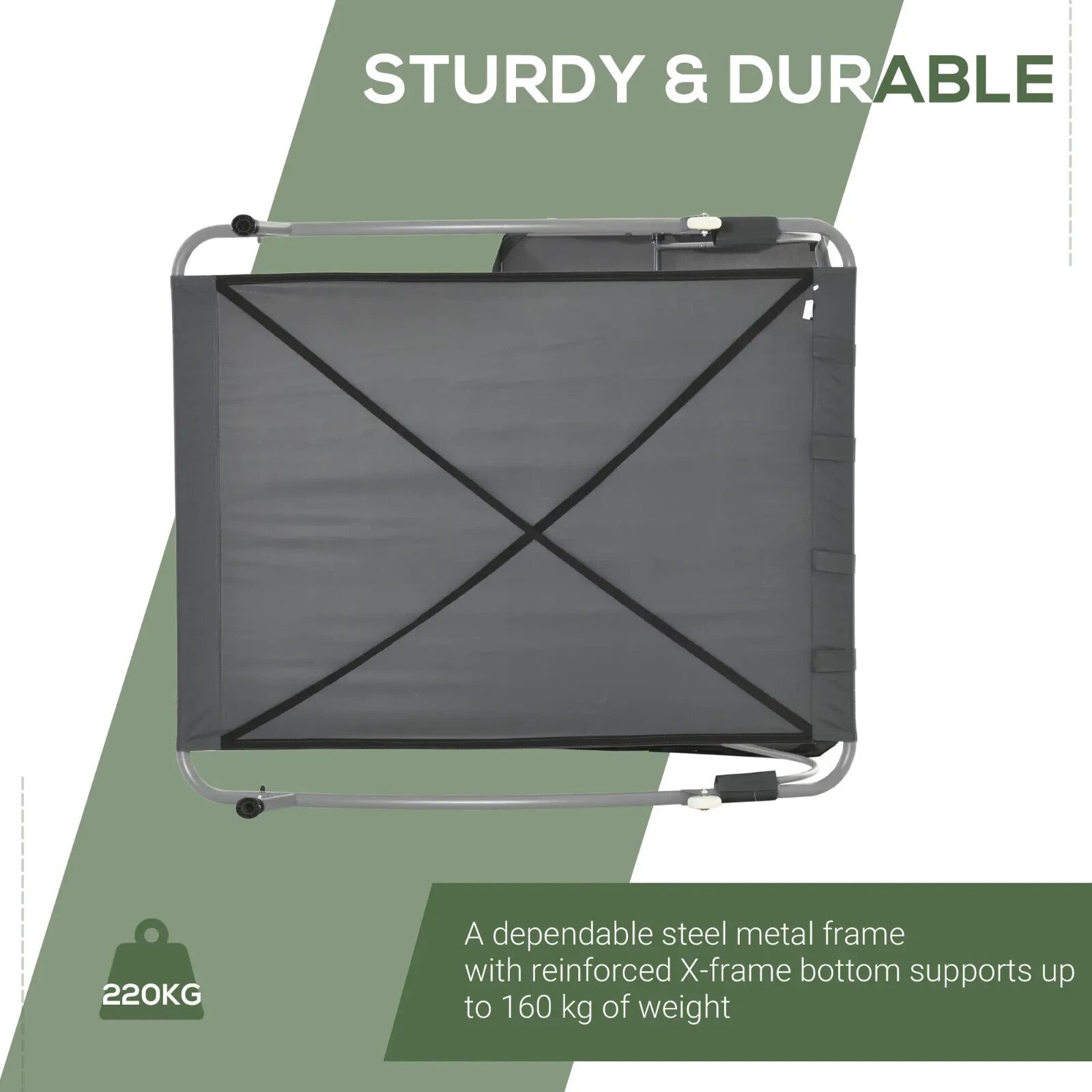 Double Hammock Sun Lounger with Canopy and 2 Pillows Garden Day Bed Grey - Home and Garden Furniture Shop - rustic - furniture