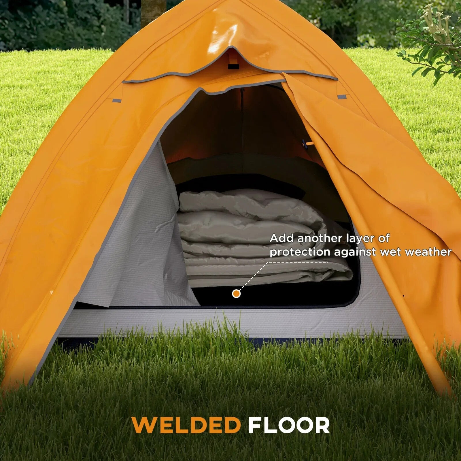 Double Layer Camping Tent 1 to 2 Man Waterproof 2000mm Lightweight w/ Carry Bag - Home and Garden Furniture Shop - rustic - furniture