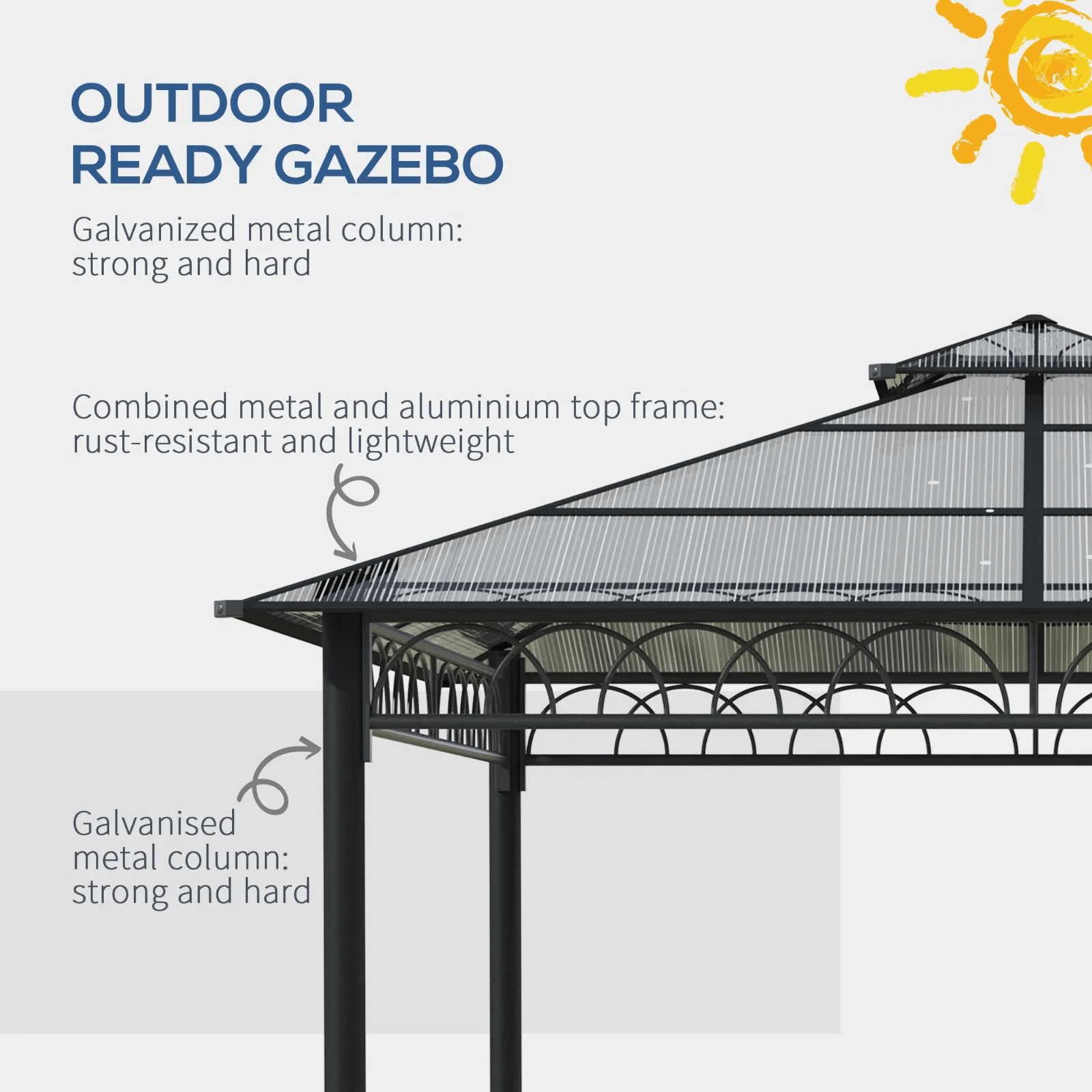 Double Roof Hard Top Gazebo with Sides 3m Party Tent Garden Marquee Patio Cover - Home and Garden Furniture Shop - #rustic - furniture#