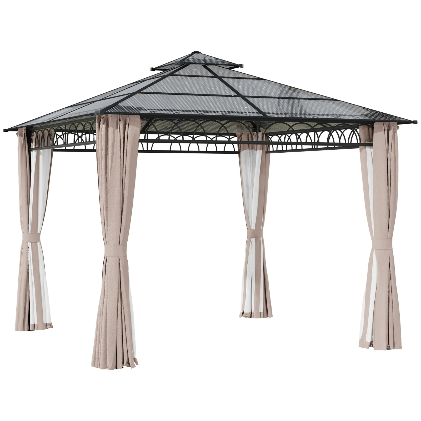 Double Roof Hard Top Gazebo with Sides 3m Party Tent Garden Marquee Patio Cover - Home and Garden Furniture Shop - #rustic - furniture#