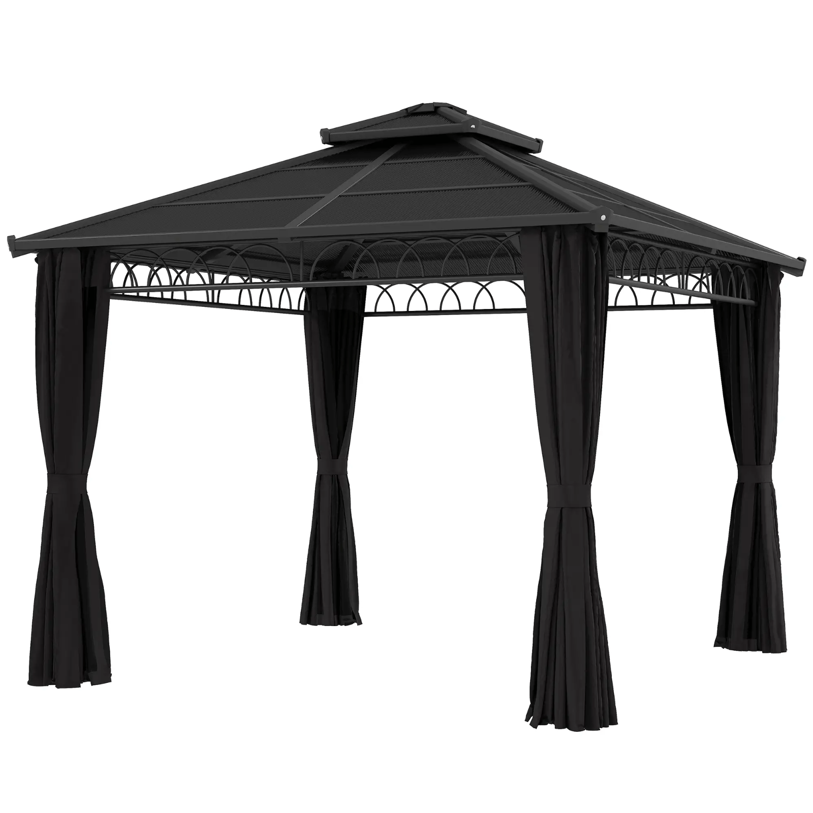 Double Roof Hard Top Gazebo with Sides Party Tent Garden Marquee Patio Cover 3m - Home and Garden Furniture Shop - rustic - furniture