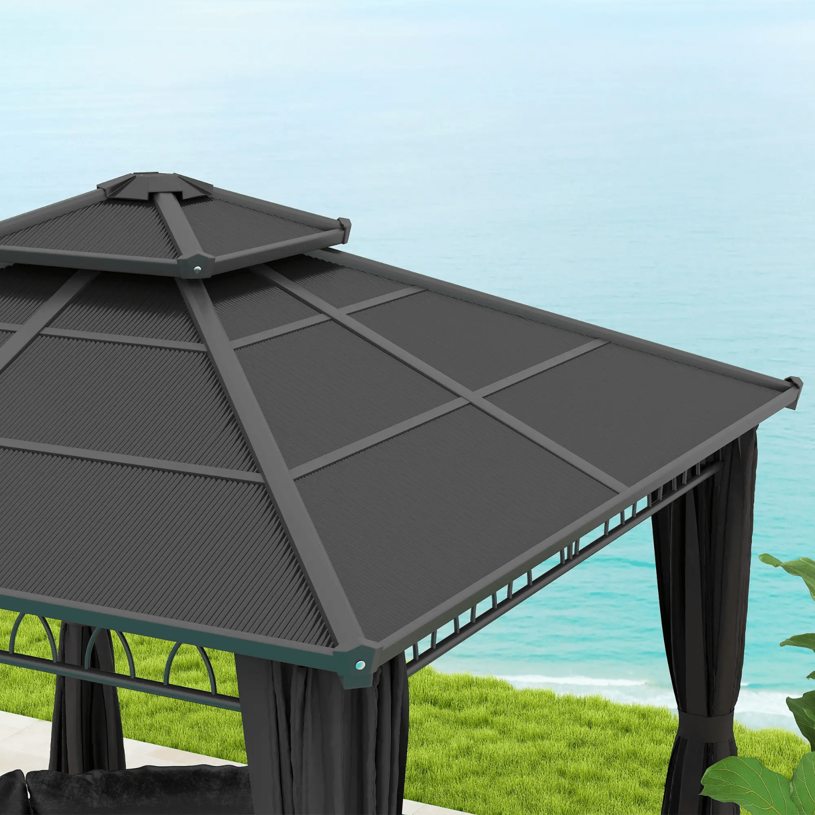 Double Roof Hard Top Gazebo with Sides Party Tent Garden Marquee Patio Cover 3m - Home and Garden Furniture Shop - #rustic - furniture#
