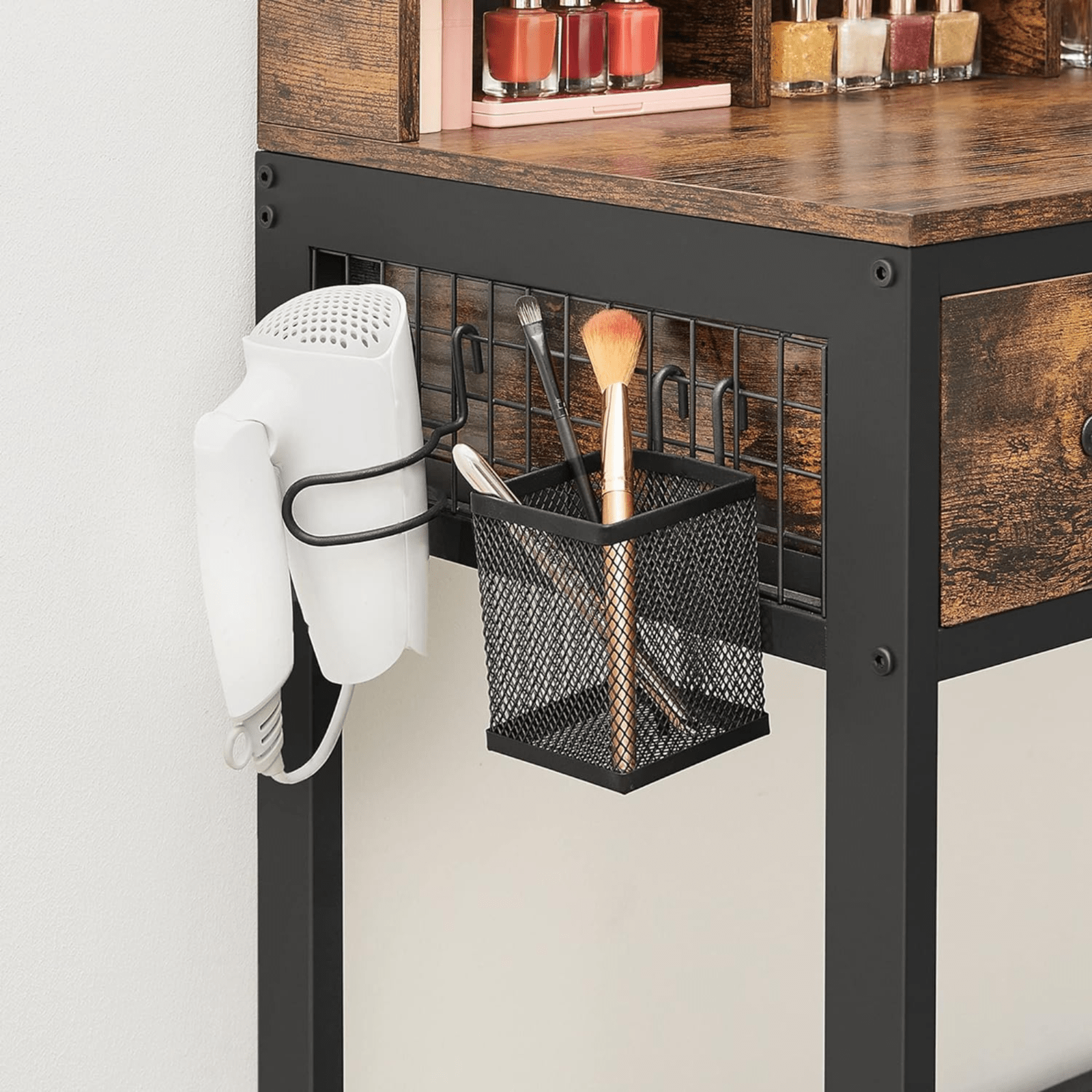 Dressing Table with Mirror and Stool Vanity Table Mirror Makeup Desk 3 Drawers - Home and Garden Furniture Shop - rustic - furniture