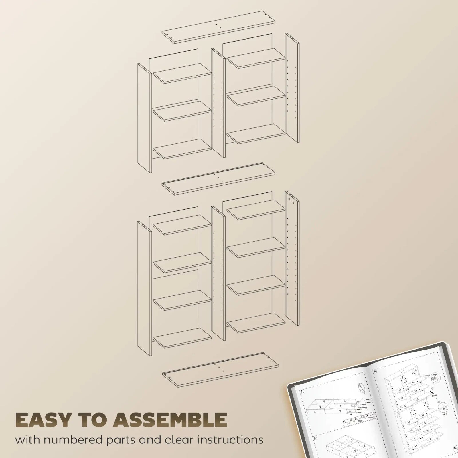 DVD Storage Unit 640 CD With 18 Compartments & 14 Shelves Oak Brown Wood Finish - Home and Garden Furniture Shop - rustic - furniture
