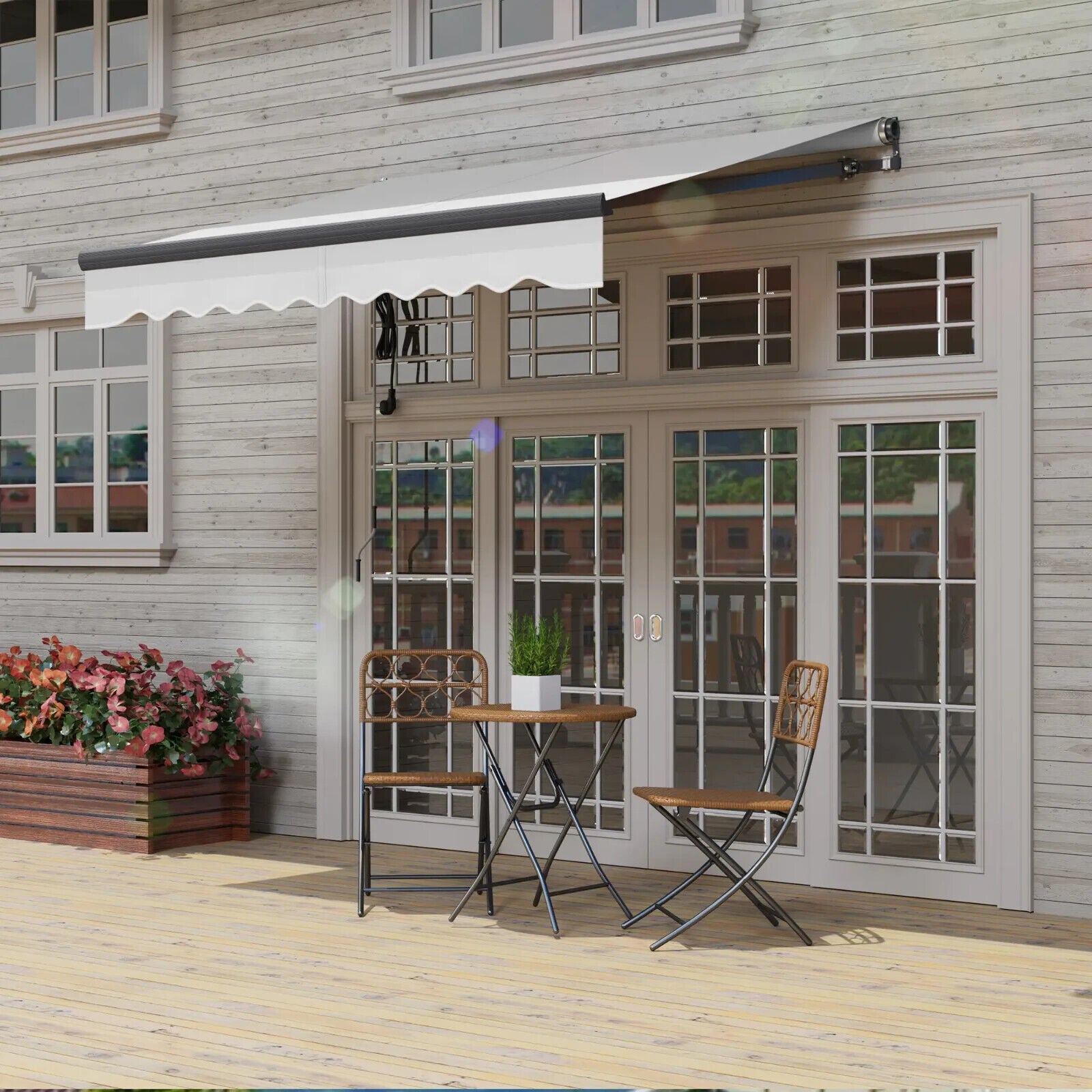 Electric Retractable Awning 2.5 x 2m with Aluminium Frame For Garden Patio Door - Home and Garden Furniture Shop - #rustic - furniture#