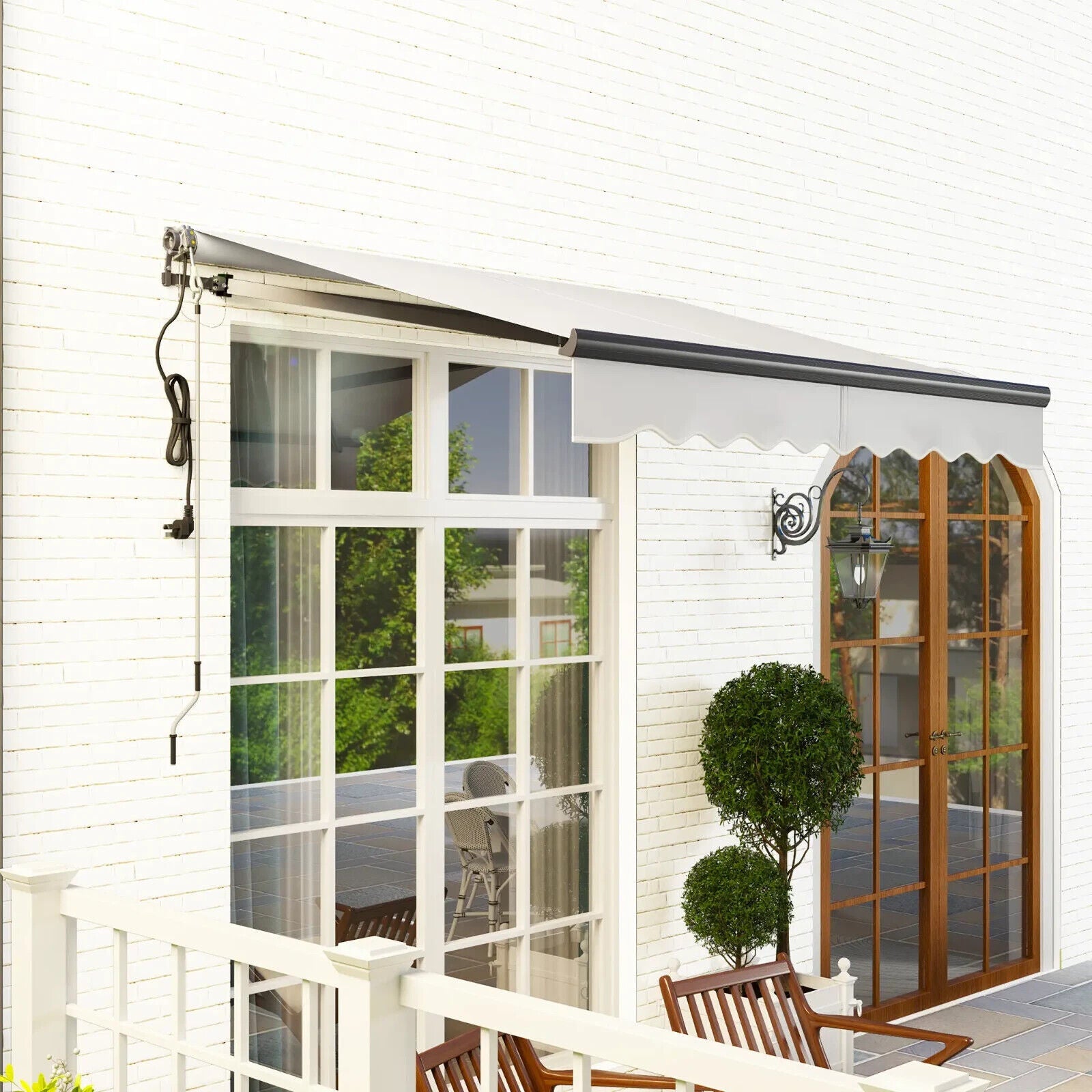 Electric Retractable Awning 2.5 x 2m with Aluminium Frame For Garden Patio Door - Home and Garden Furniture Shop - #rustic - furniture#