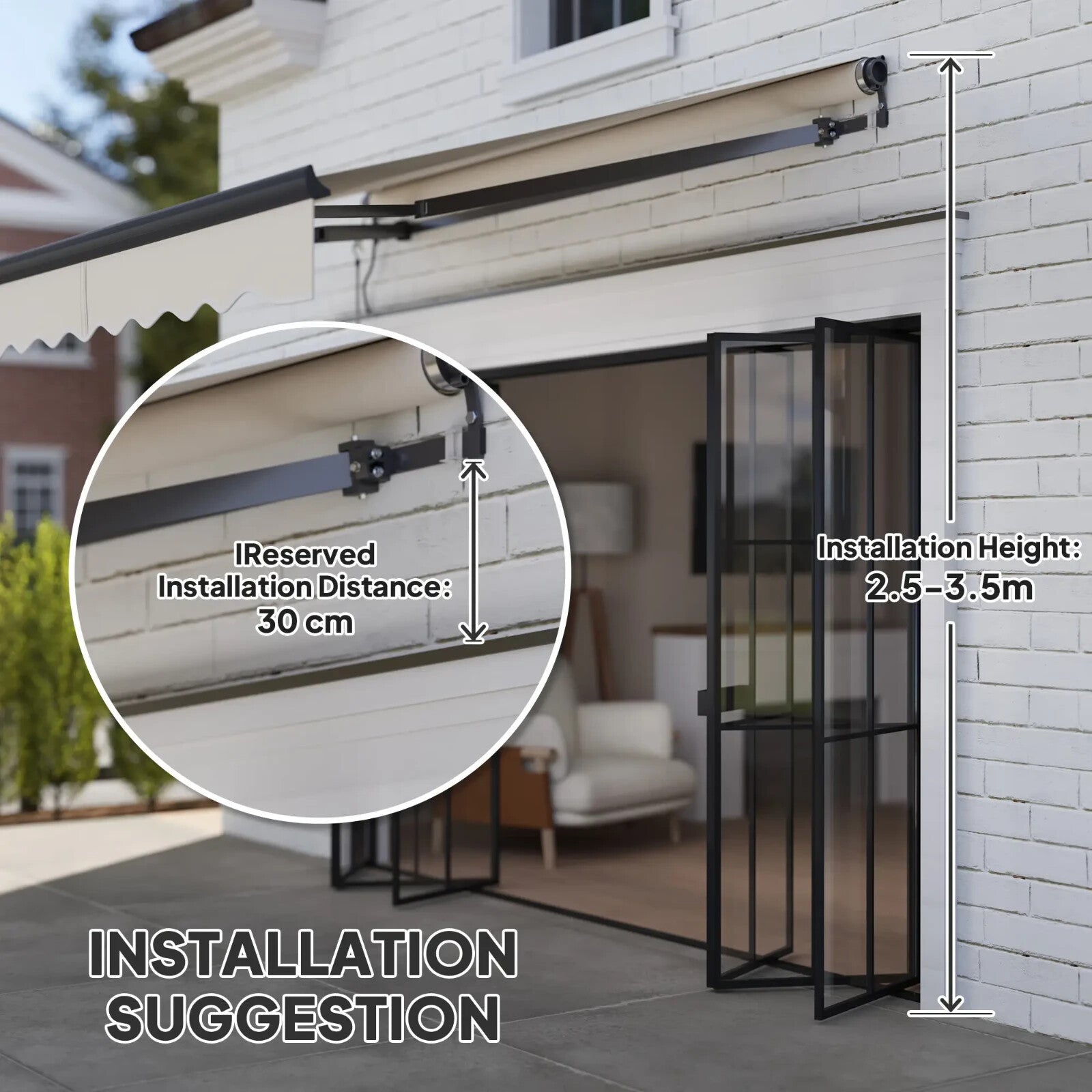 Electric Retractable Garden Awning 2.5x2 m UV Sun Shade Patio Canopy with Remote - Home and Garden Furniture Shop - rustic - furniture