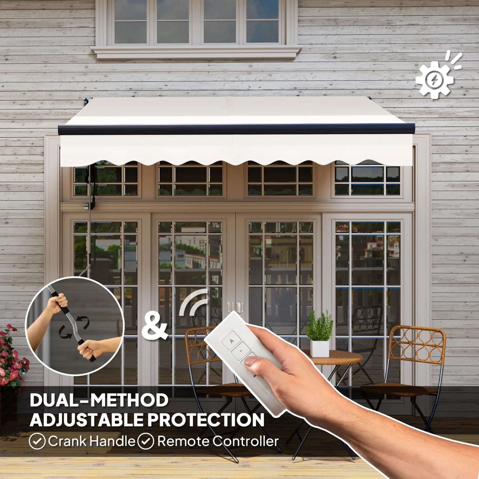Electric Retractable Garden Awning 2.5x2 m UV Sun Shade Patio Canopy with Remote - Home and Garden Furniture Shop - rustic - furniture