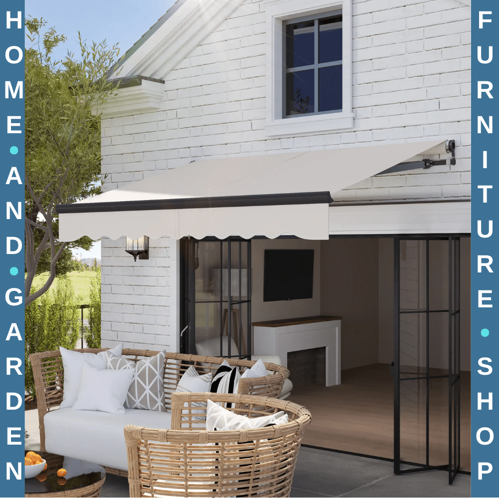 Electric Retractable Garden Awning 2.5x2 m UV Sun Shade Patio Canopy with Remote - Home and Garden Furniture Shop - rustic - furniture
