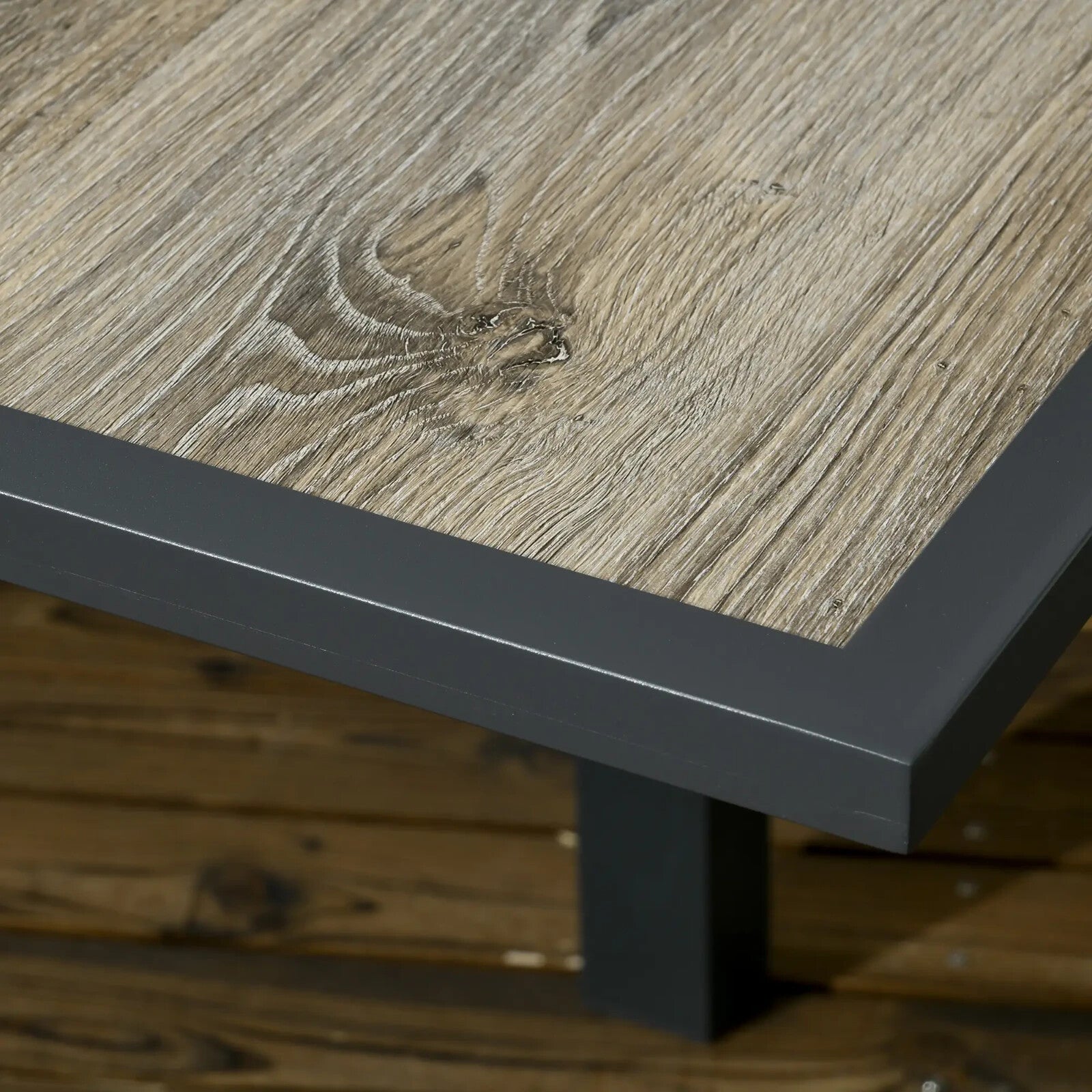 Extending Garden Dining Table Outdoor 6 Seater Patio Table Aluminium Frame Grey - Home and Garden Furniture Shop - rustic - furniture