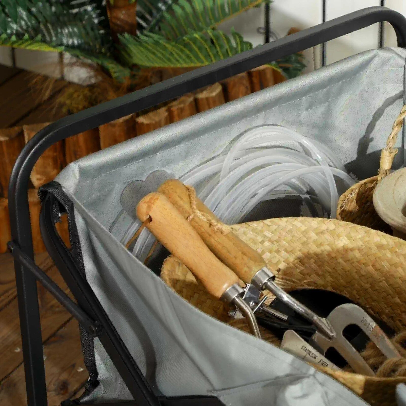 Festival Trolley Cart Cargo Wagon Foldable with Four Universal Wheels Dark Grey - Home and Garden Furniture Shop - rustic - furniture