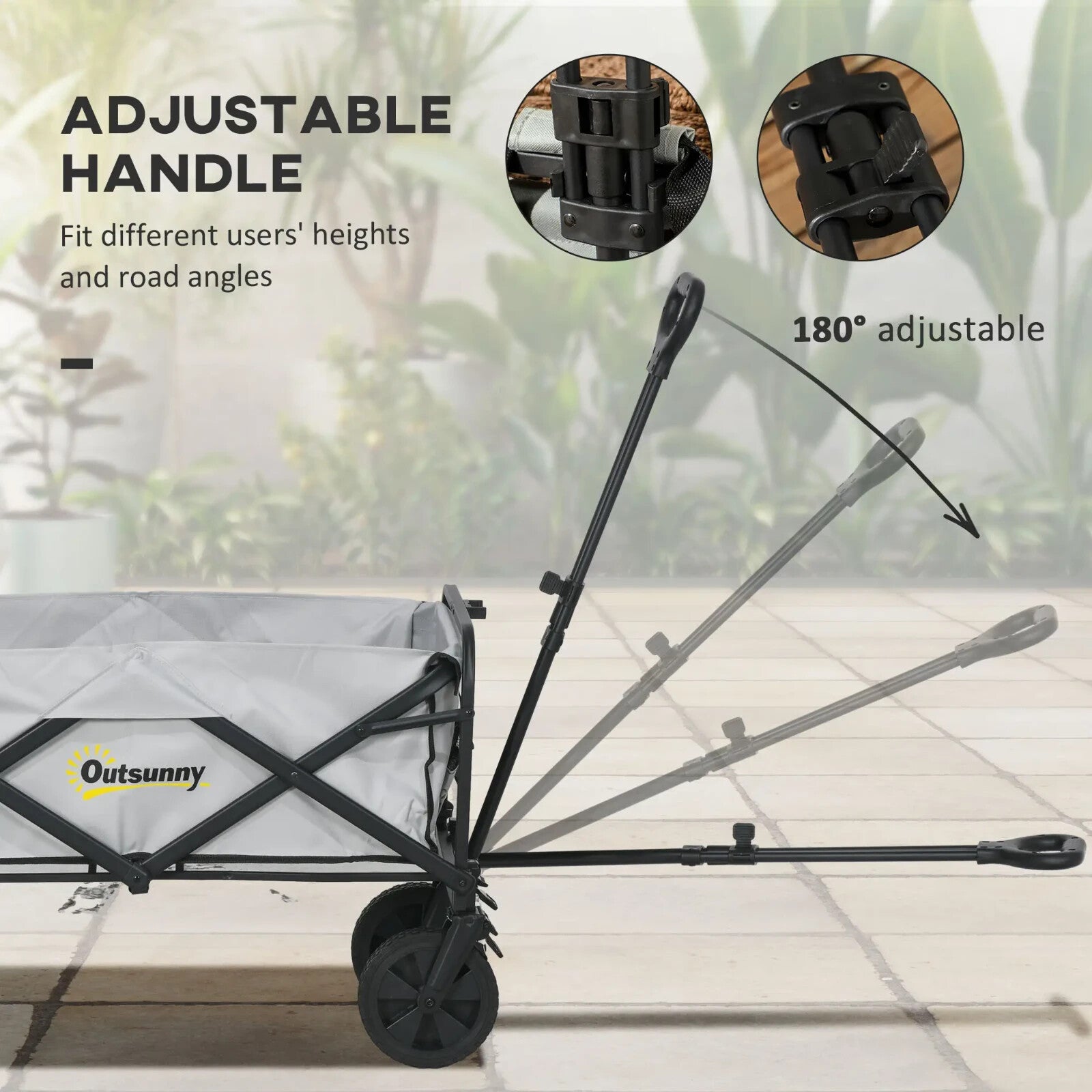 Festival Trolley Cart Cargo Wagon Foldable with Four Universal Wheels Dark Grey - Home and Garden Furniture Shop - rustic - furniture