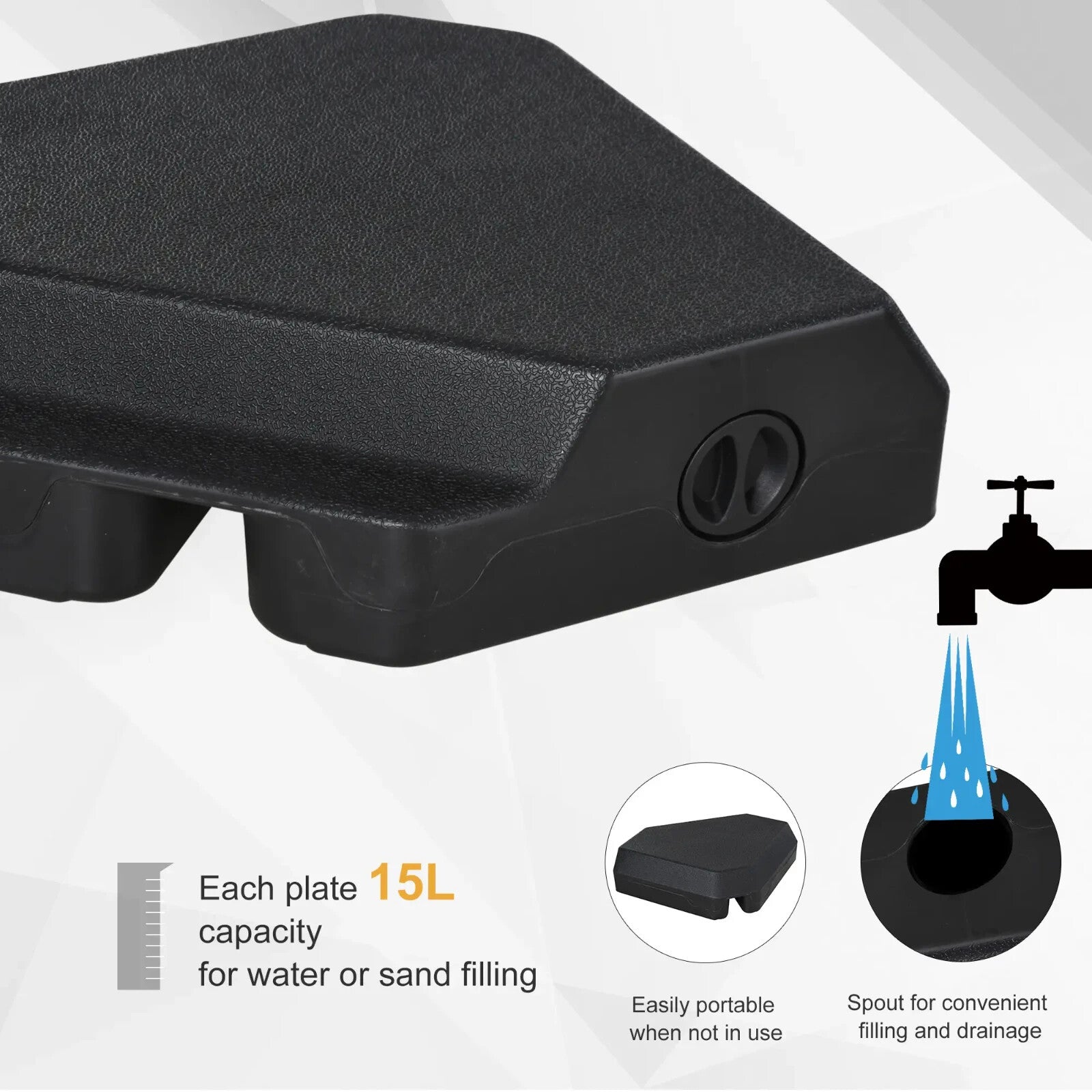 Fillable Parasol Base Weights Outdoor Heavy Duty Garden Umbrella Stand Black - Home and Garden Furniture Shop - rustic - furniture