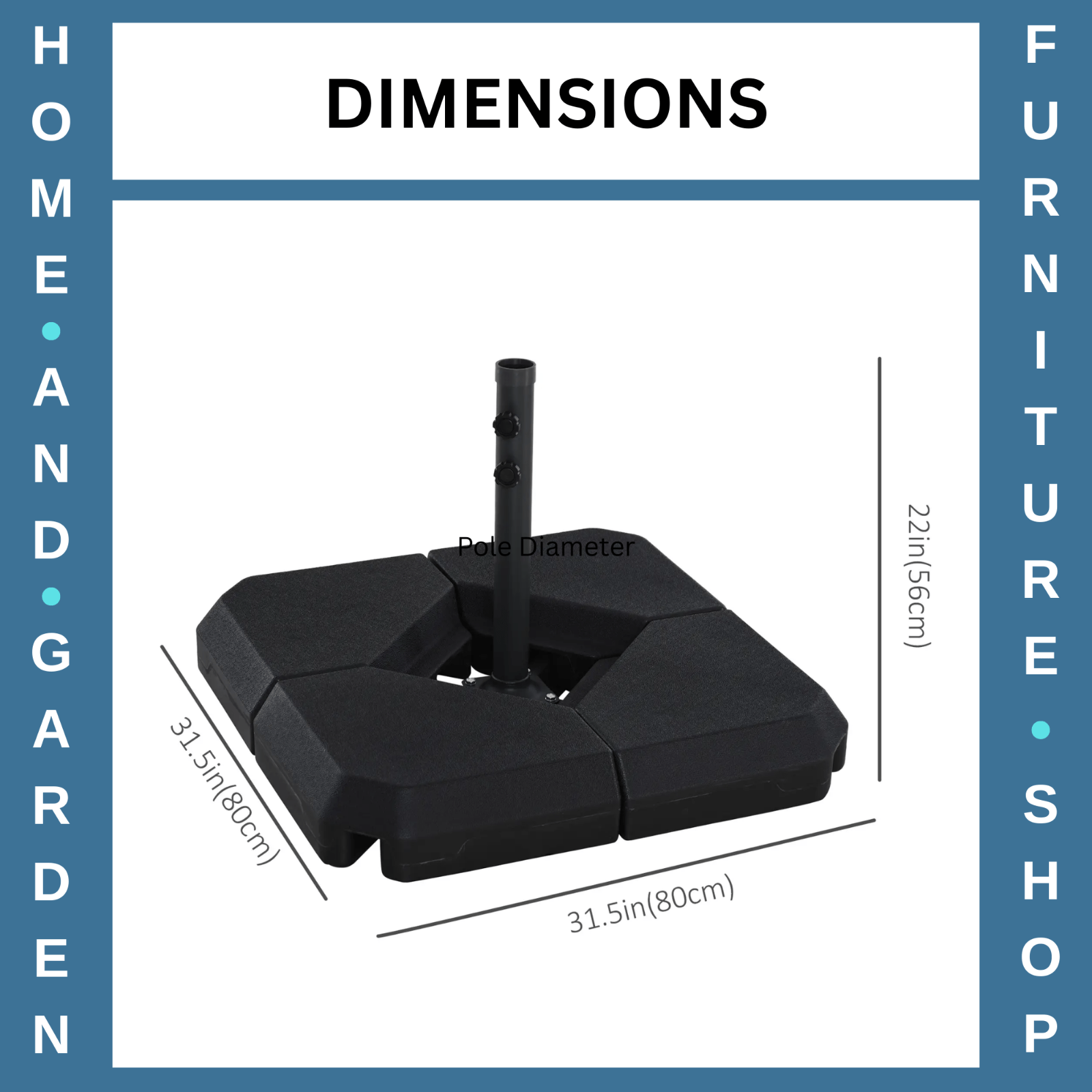 Fillable Parasol Base Weights Outdoor Heavy Duty Garden Umbrella Stand Black - Home and Garden Furniture Shop - rustic - furniture