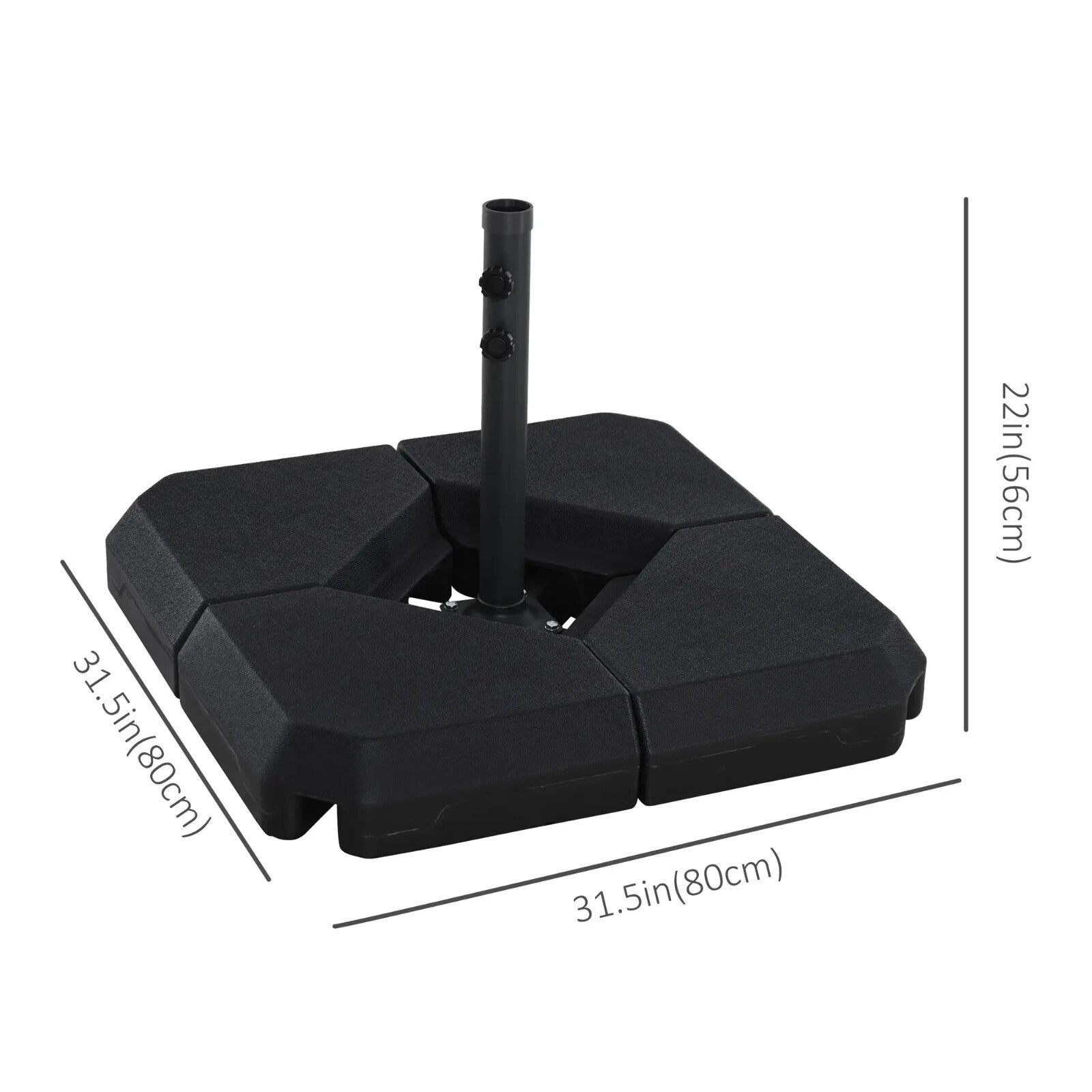 Fillable Parasol Base Weights Outdoor Heavy Duty Garden Umbrella Stand Black - Home and Garden Furniture Shop - rustic - furniture