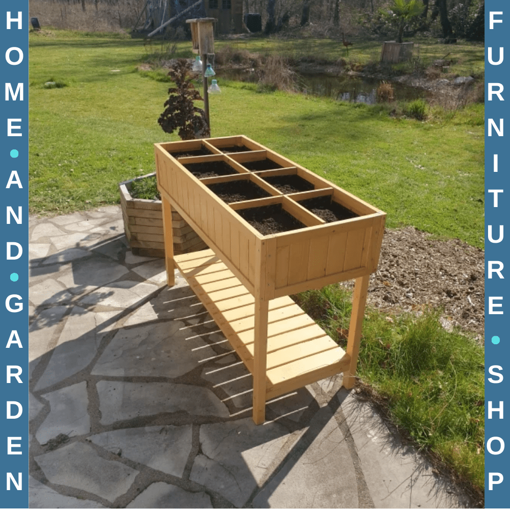 Fir Wood Raised Rectangular 8 Compartment Garden Planter Box or Plant Stand - Home and Garden Furniture Shop - rustic - furniture