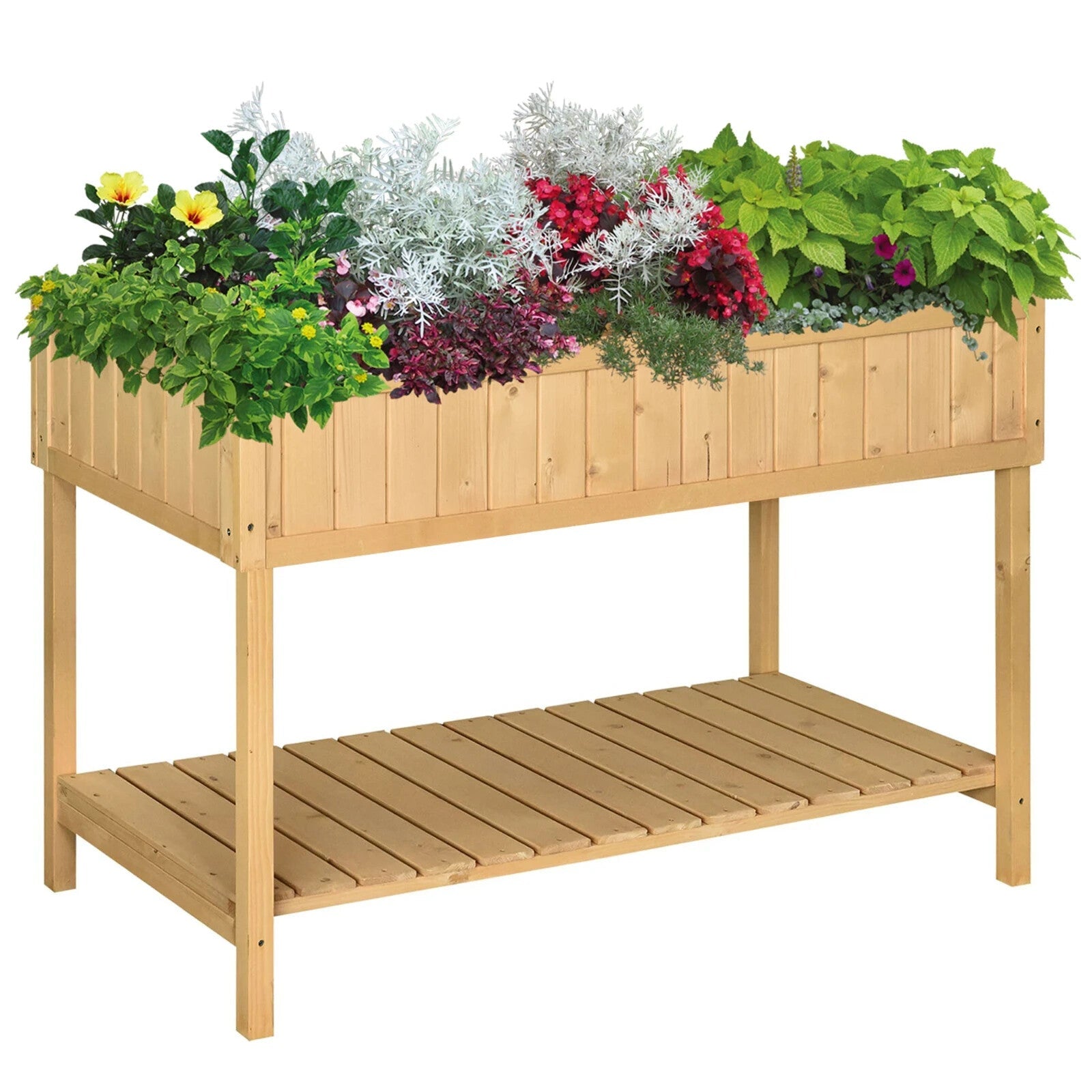 Fir Wood Raised Rectangular 8 Compartment Garden Planter Box or Plant Stand - Home and Garden Furniture Shop - rustic - furniture