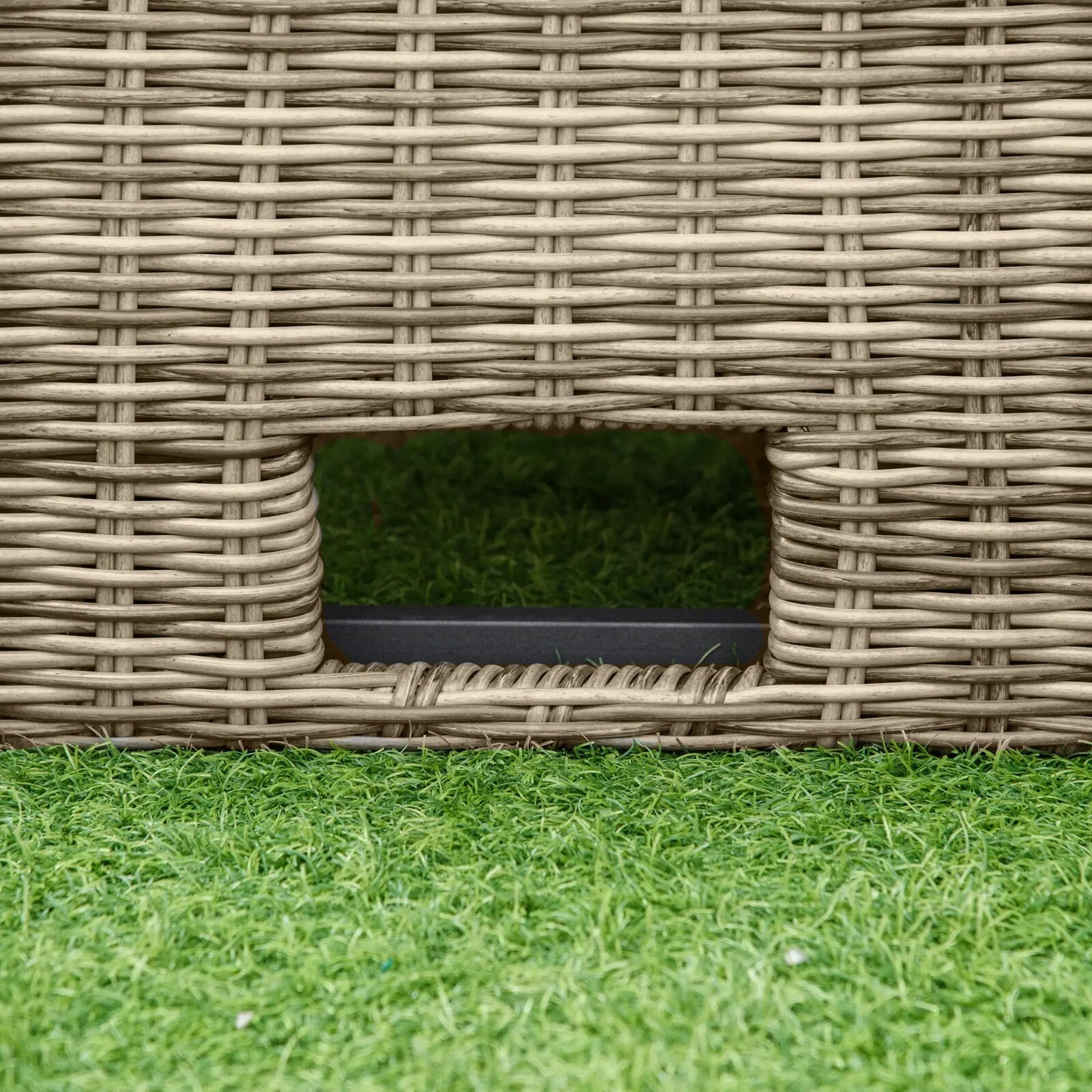 Five Piece Rattan Garden Lounge Set with Round Daybed Table and Cushions Outdoor - Home and Garden Furniture Shop - rustic - furniture