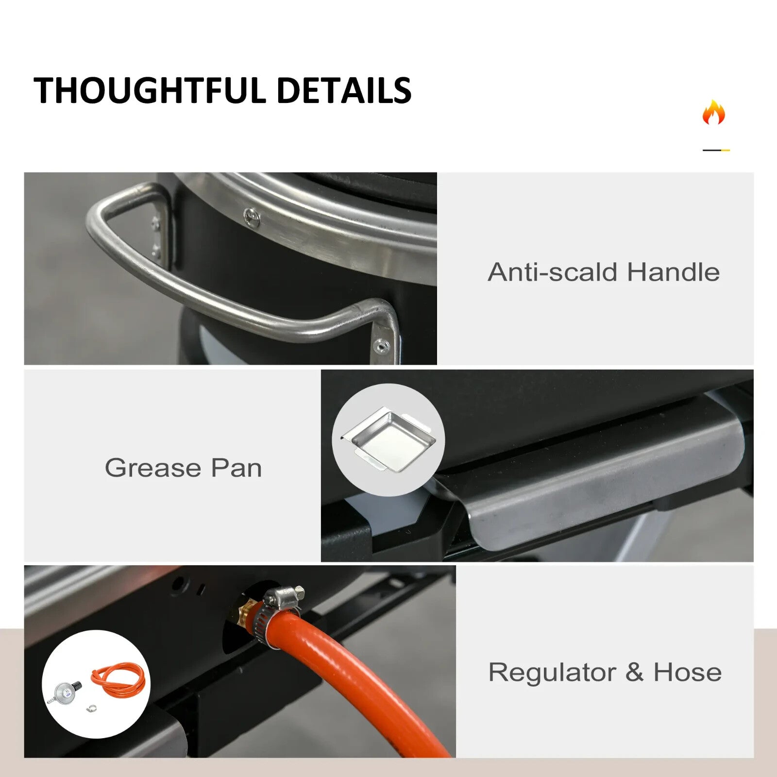 Foldable Gas Barbecue Grill 2 Burner Garden Trolley w/ Lid Side Shelves Ignition - Home and Garden Furniture Shop - rustic - furniture