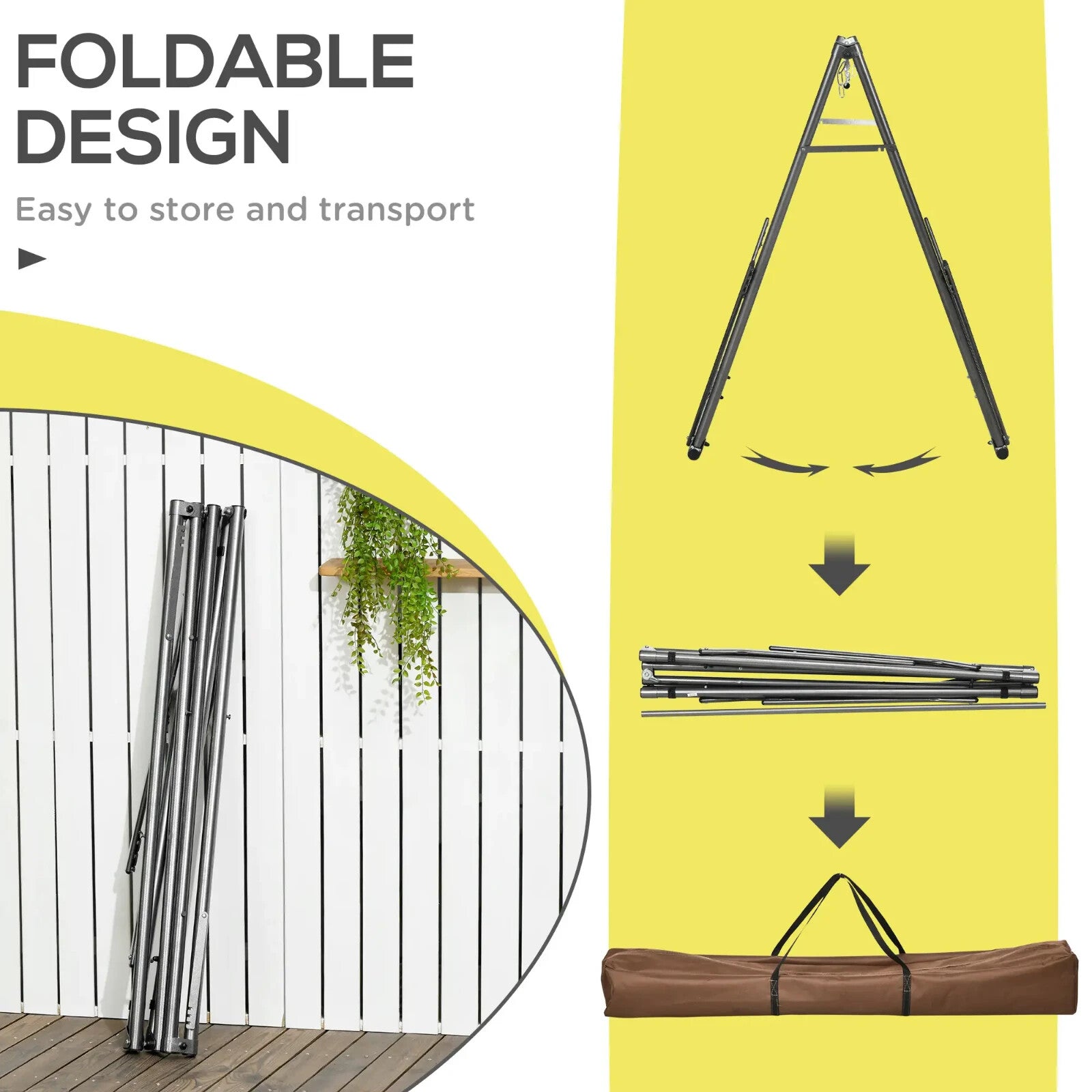 Foldable Hammock & Stand 2 - in - 1 Clothes Dryer Portable Metal Frame Outdoor Use - Home and Garden Furniture Shop - rustic - furniture