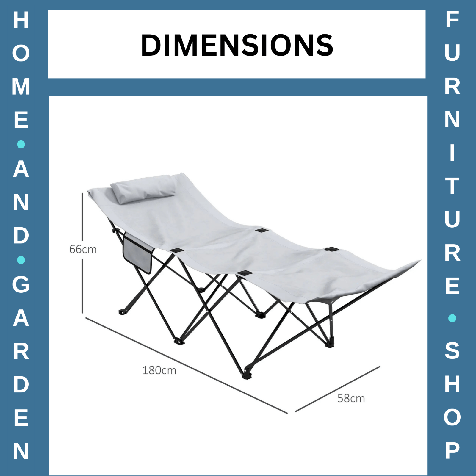 Foldable Outdoor Sun Lounger Chair with Headrest Side Pocket Oxford Seat - Home and Garden Furniture Shop - #rustic - furniture#