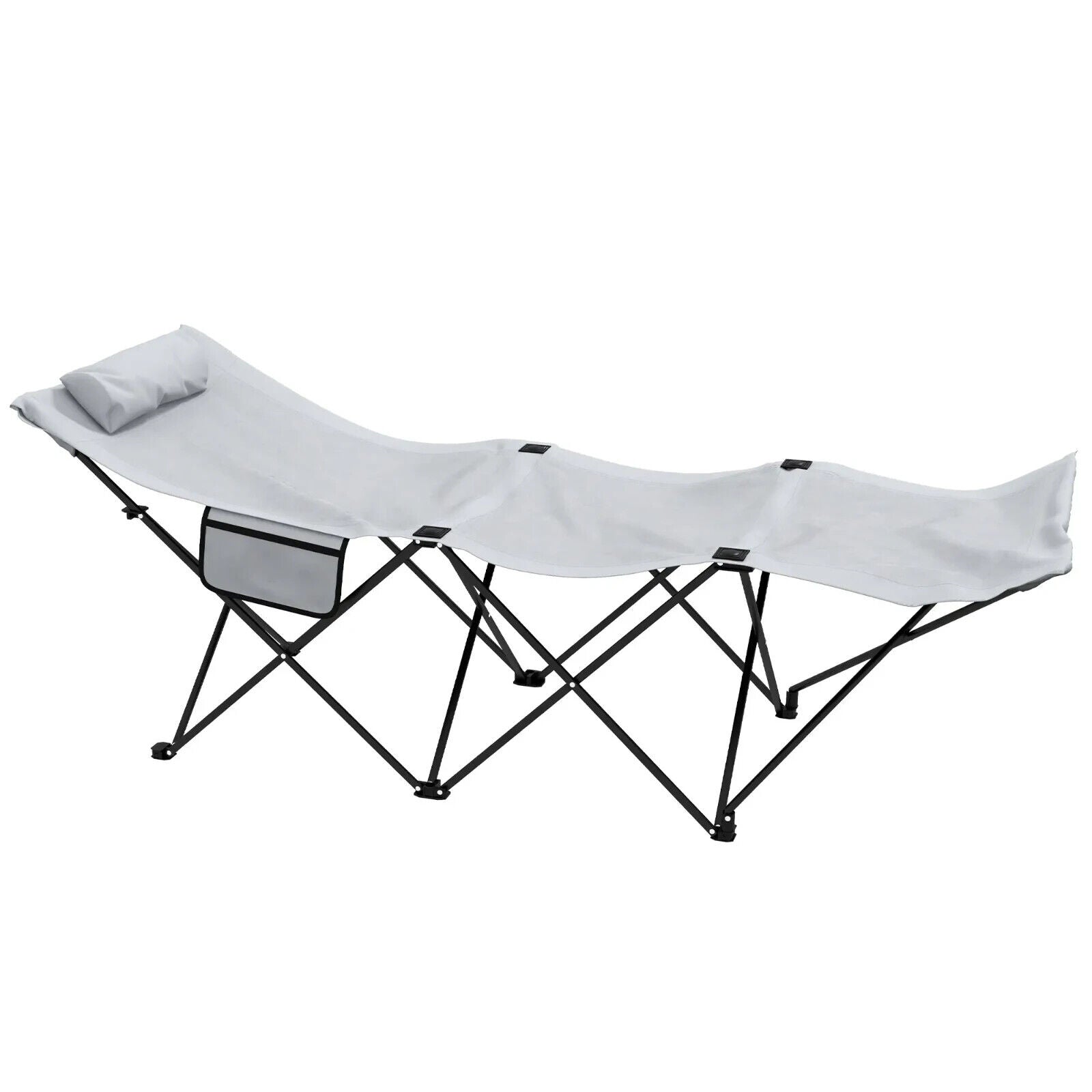 Foldable Outdoor Sun Lounger Chair with Headrest Side Pocket Oxford Seat - Home and Garden Furniture Shop - #rustic - furniture#