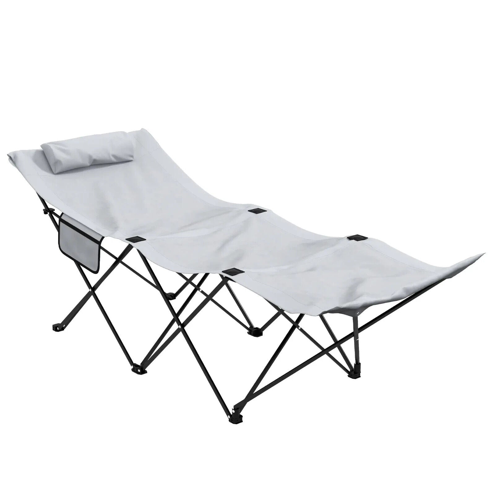 Foldable Outdoor Sun Lounger Chair with Headrest Side Pocket Oxford Seat - Home and Garden Furniture Shop - #rustic - furniture#