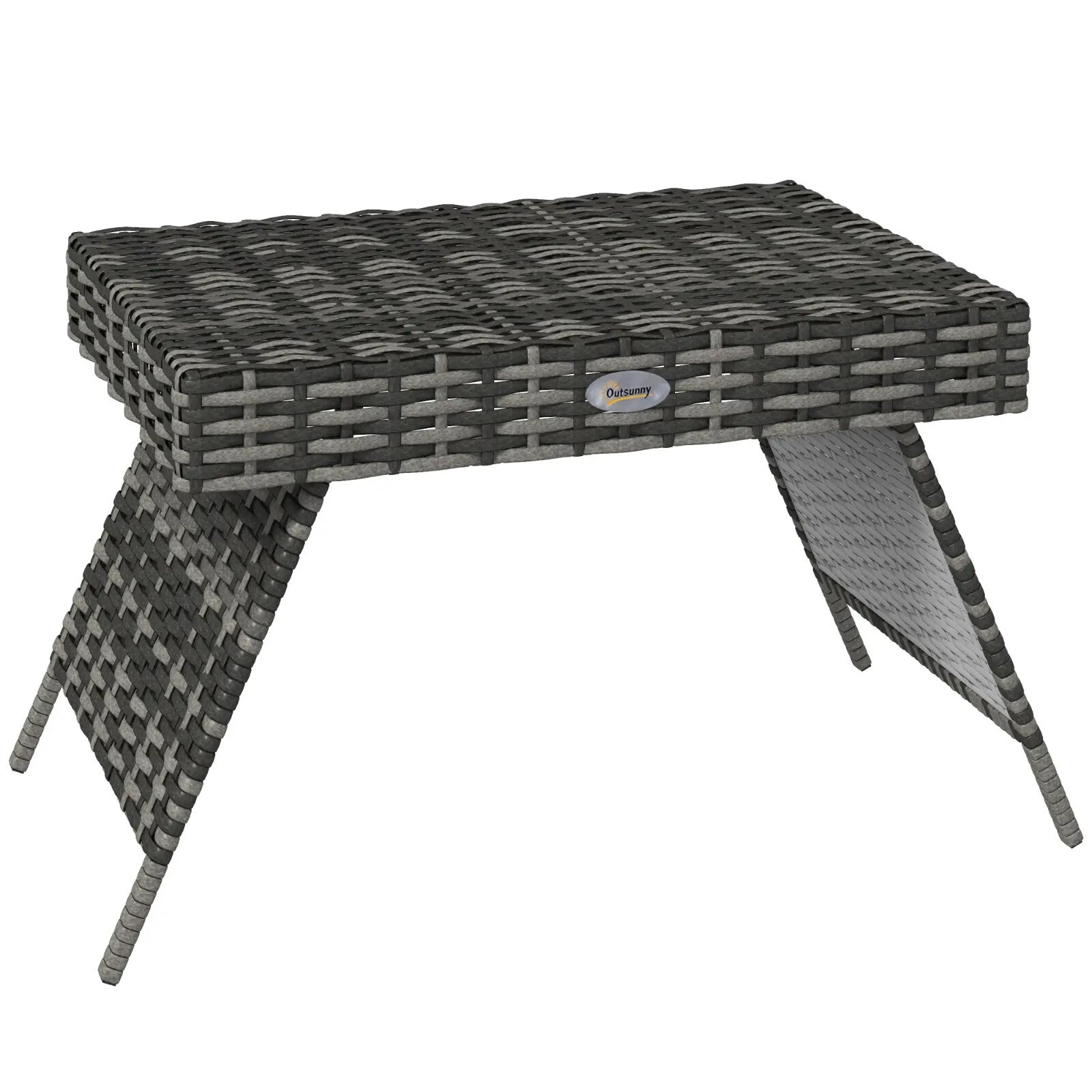 Foldable Rattan Coffee Table Steel Frame Outdoor Side Table for Garden or Patio - Home and Garden Furniture Shop - rustic - furniture