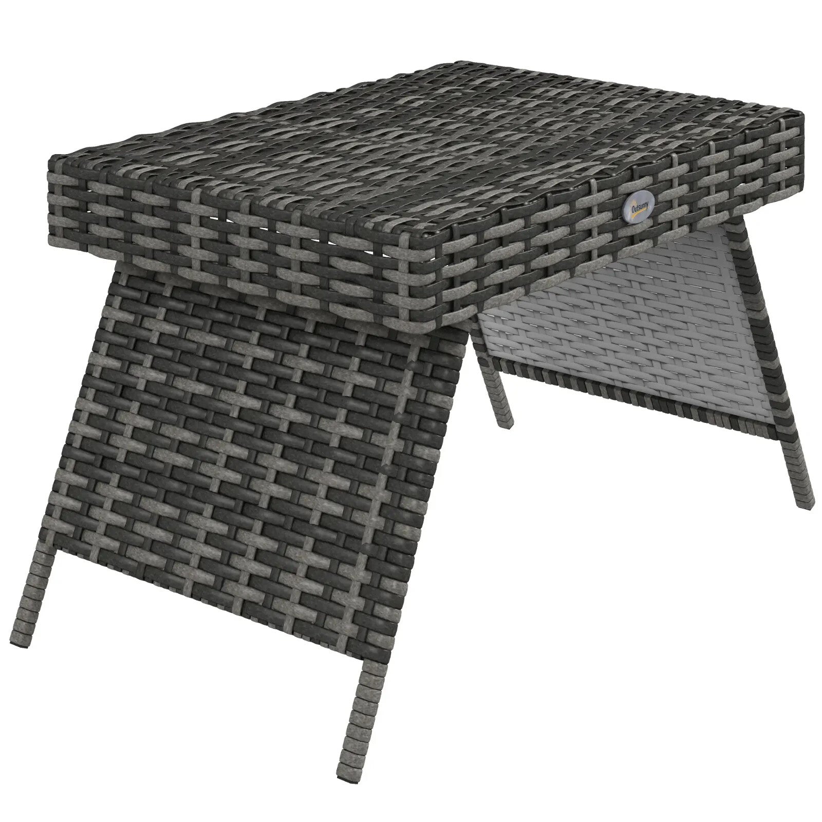 Foldable Rattan Coffee Table Steel Frame Outdoor Side Table for Garden or Patio - Home and Garden Furniture Shop - rustic - furniture
