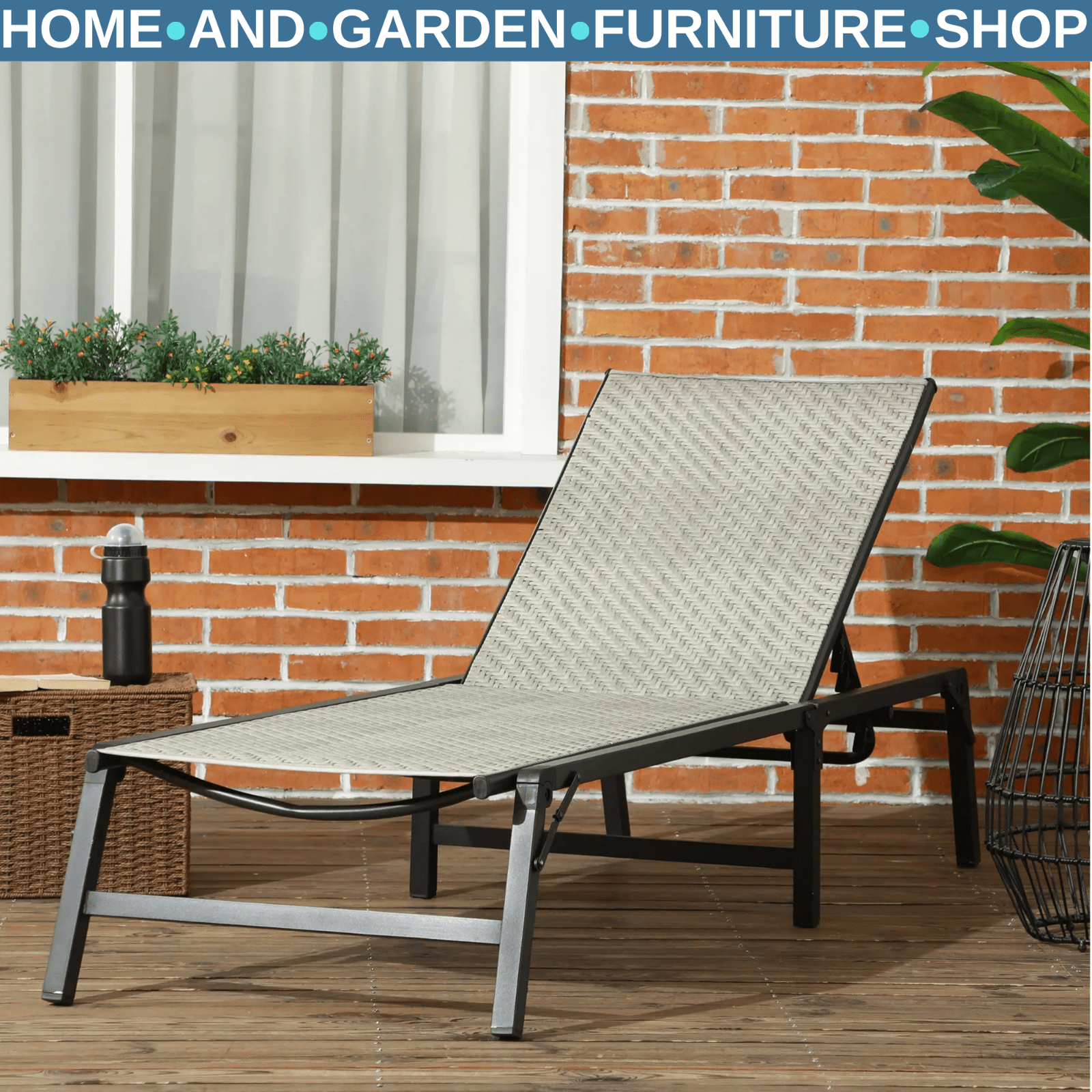 Foldable Rattan Sun Lounger Recliner Chair with 5 Level Adjustable Backrest - Home and Garden Furniture Shop - #rustic - furniture#