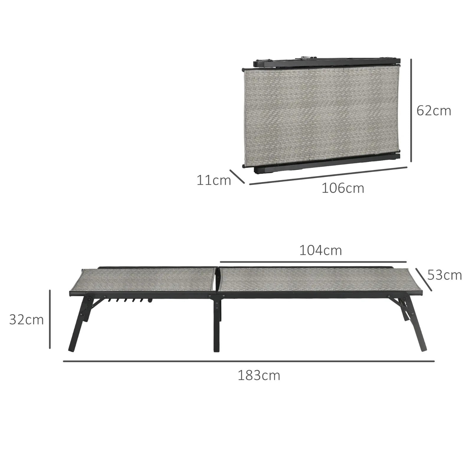 Foldable Rattan Sun Lounger Set of 2 Adjustable Outdoor Recliner Garden Chairs - Home and Garden Furniture Shop - rustic - furniture